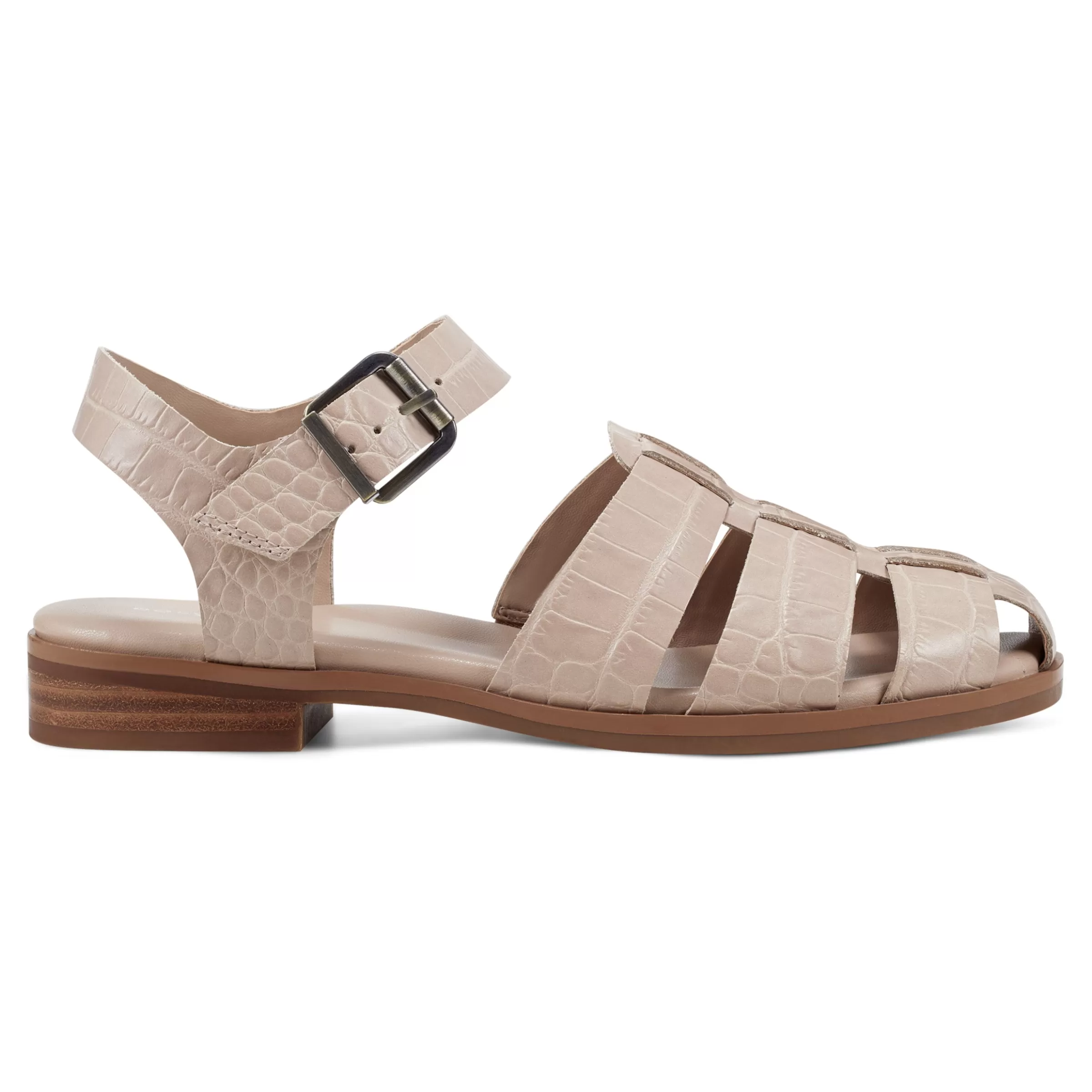 Sandals | Flats-Easy Spirit Gretty Fisherman Sandals Tan Croco