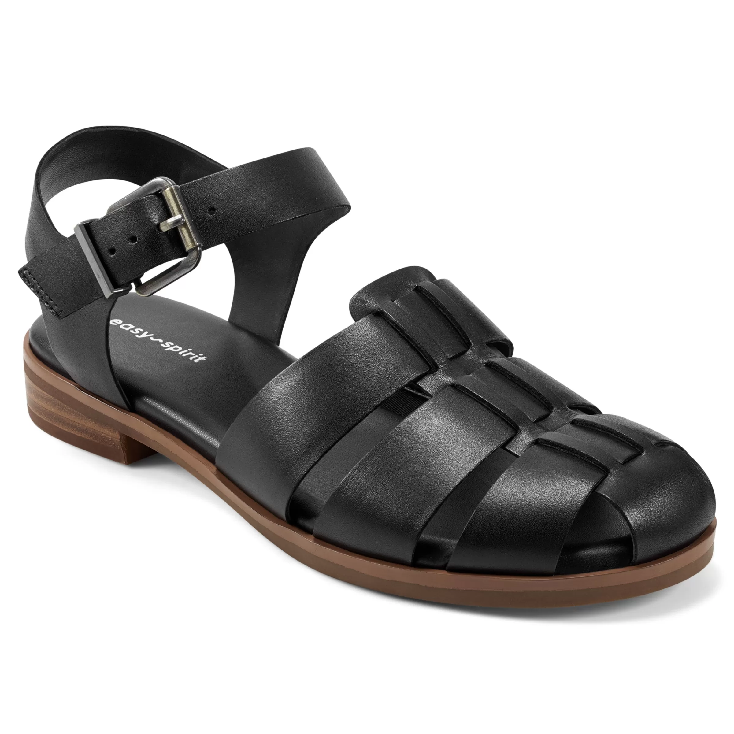 Sandals | Flats-Easy Spirit Gretty Fisherman Sandals Black Leather