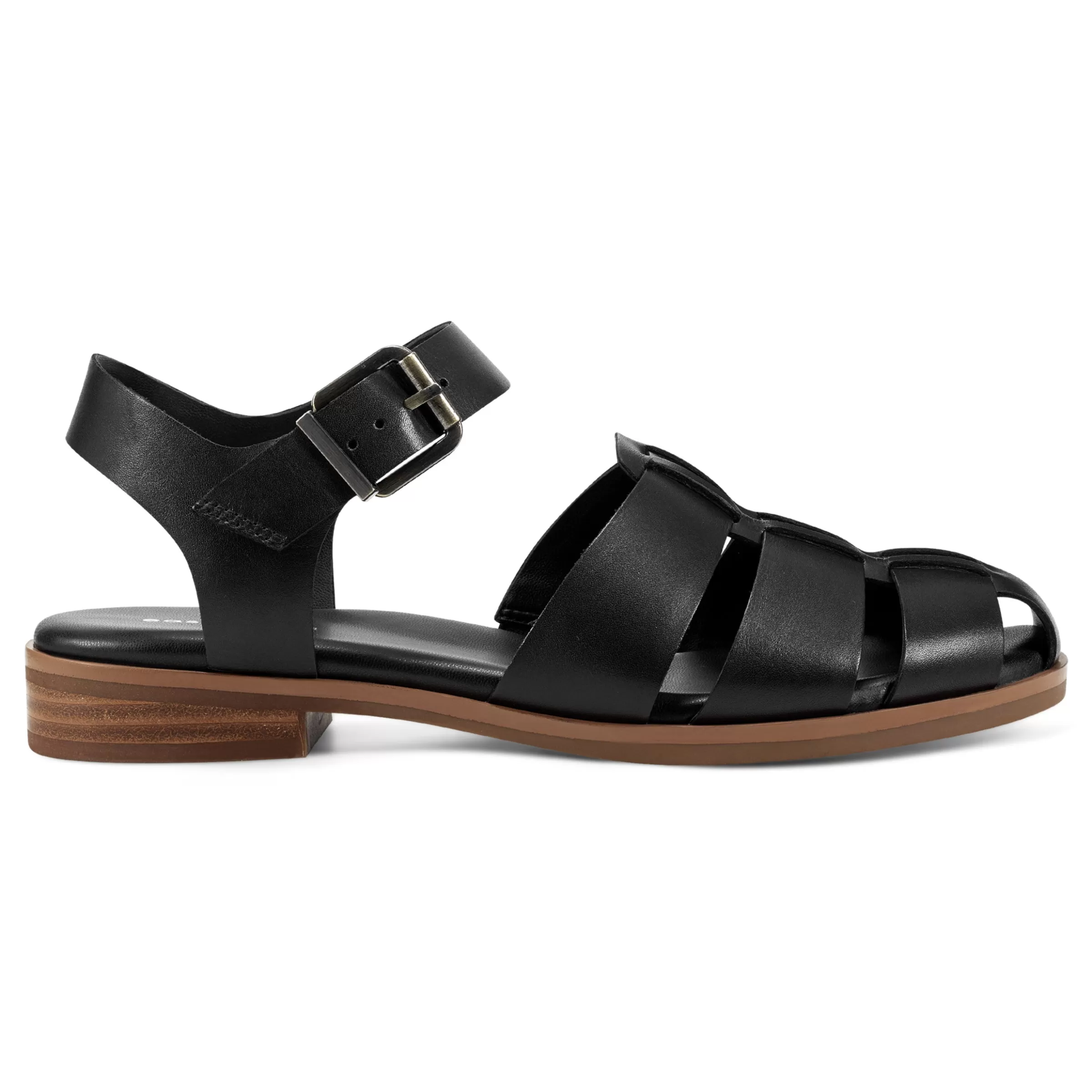 Sandals | Flats-Easy Spirit Gretty Fisherman Sandals Black Leather