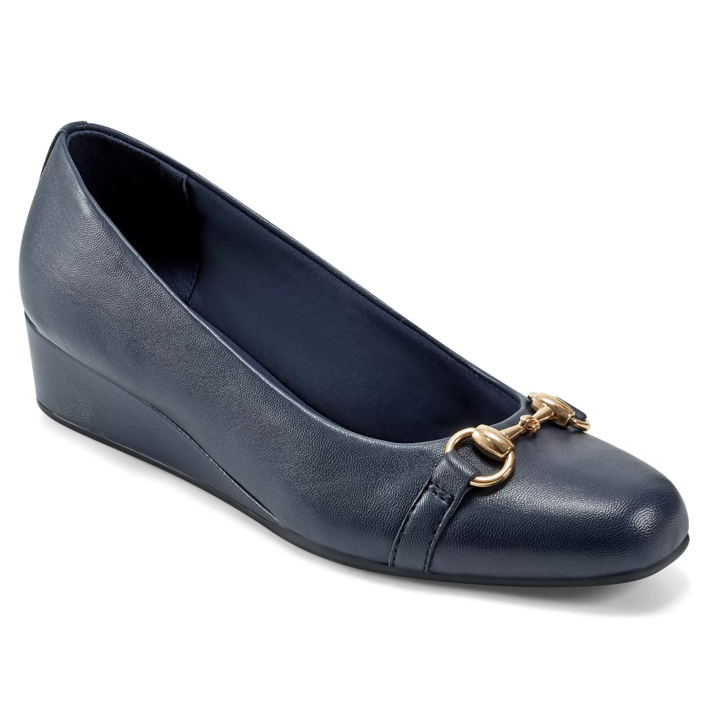 Low Heels | Wedges-Easy Spirit Guliana Wedge Heels Navy Leather