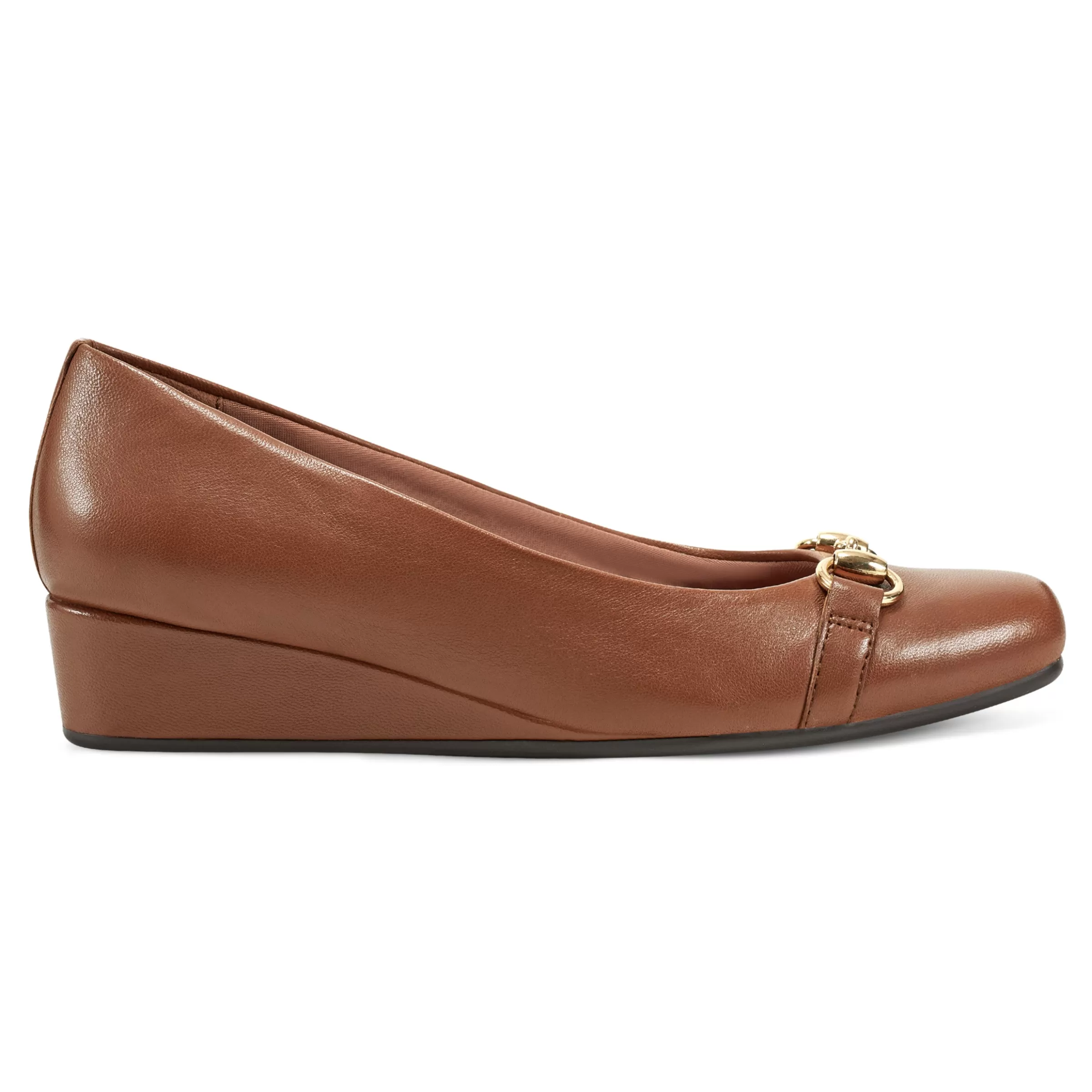 Low Heels | Wedges-Easy Spirit Guliana Wedge Heels Brown Leather