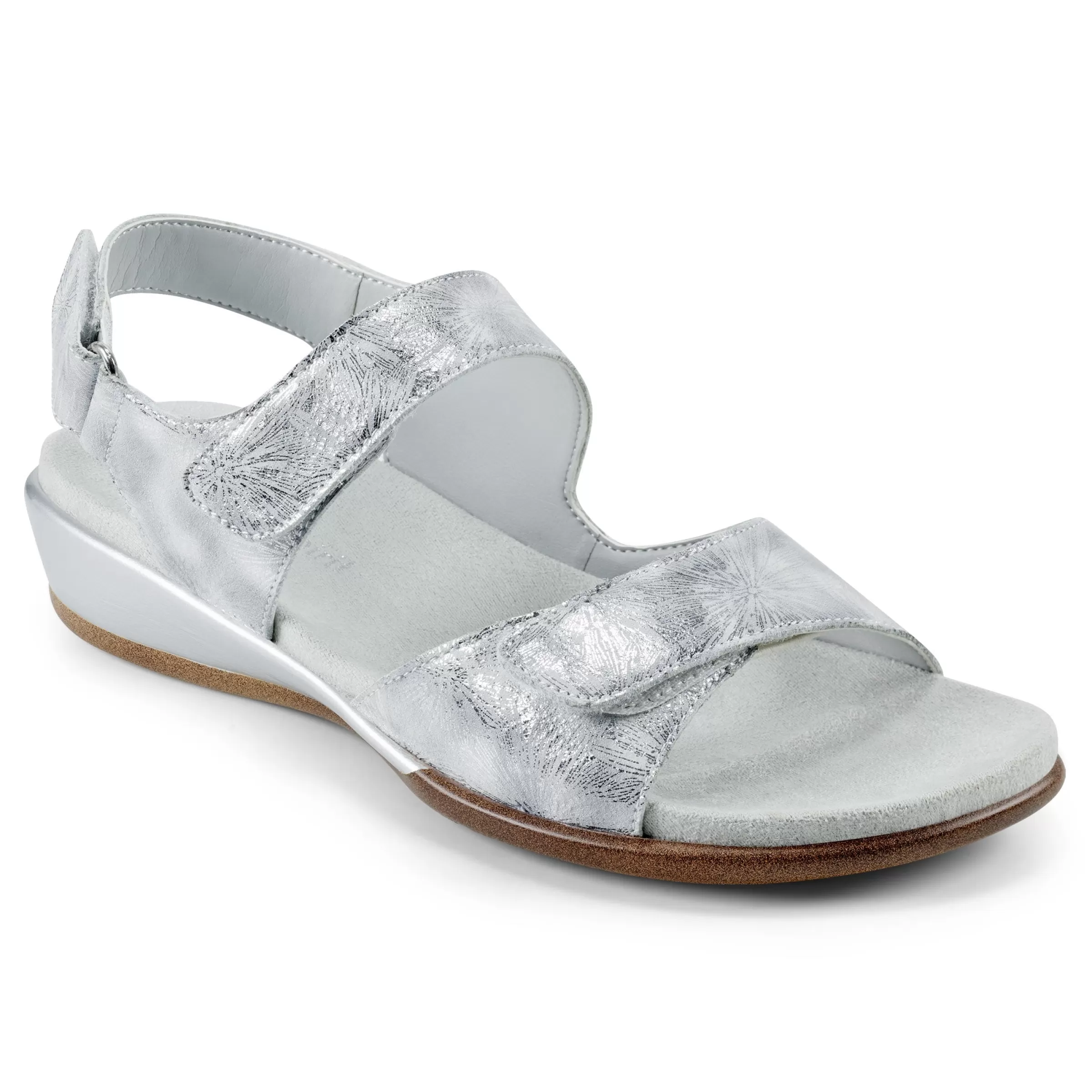 Casual | Flats-Easy Spirit Hartwell Flat Sandals Metallic Silver Print