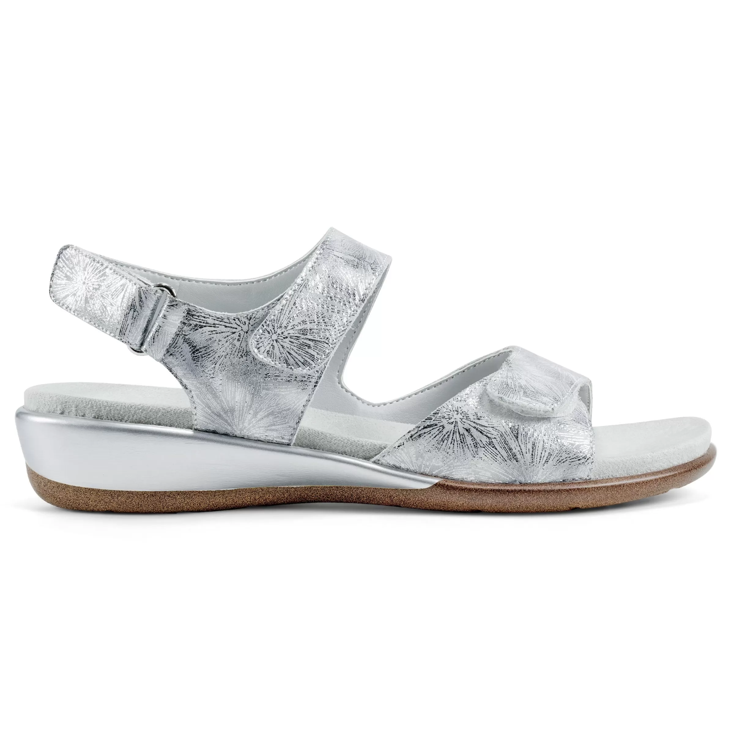 Casual | Flats-Easy Spirit Hartwell Flat Sandals Metallic Silver Print