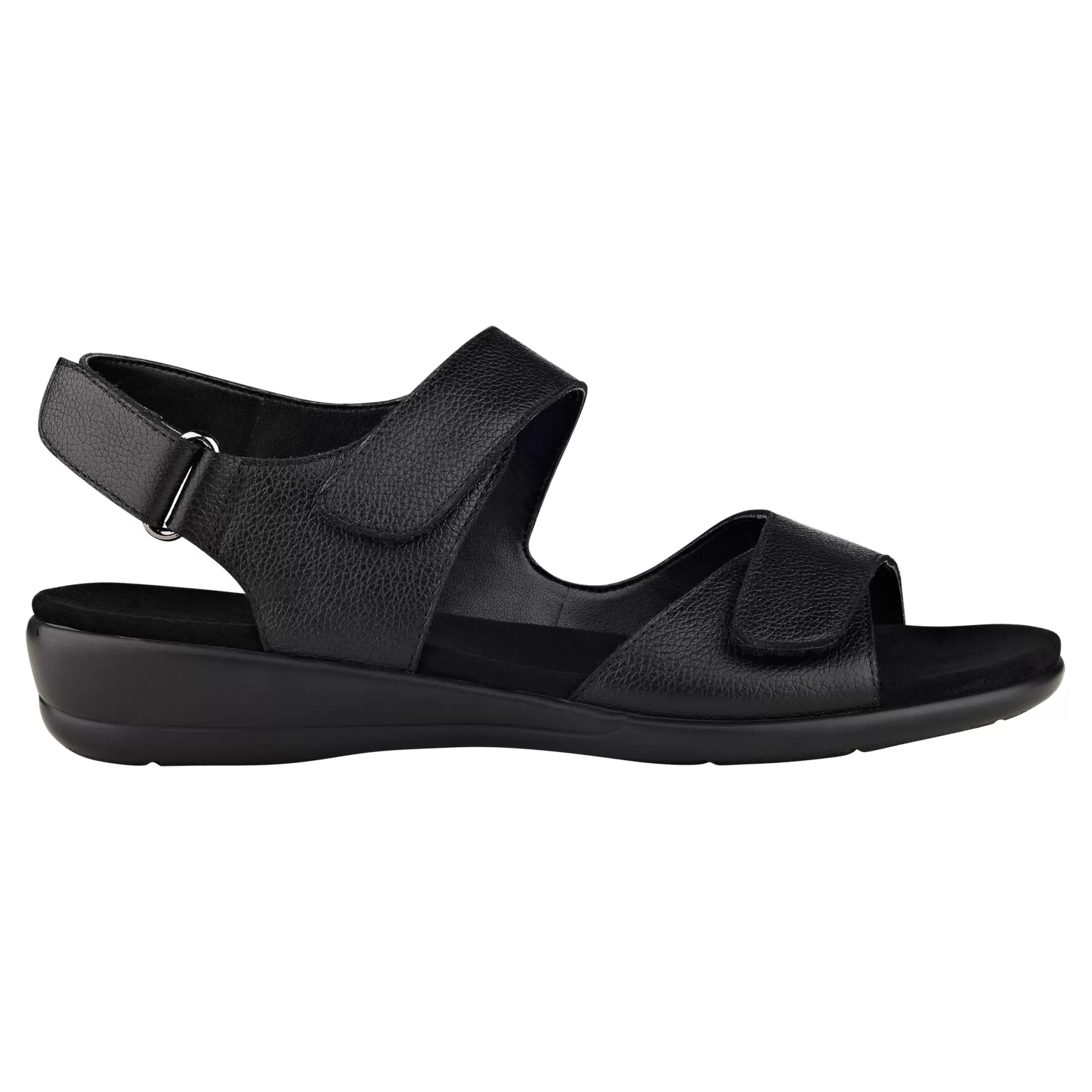 Casual | Flats-Easy Spirit Hartwell Flat Sandals Black Leather