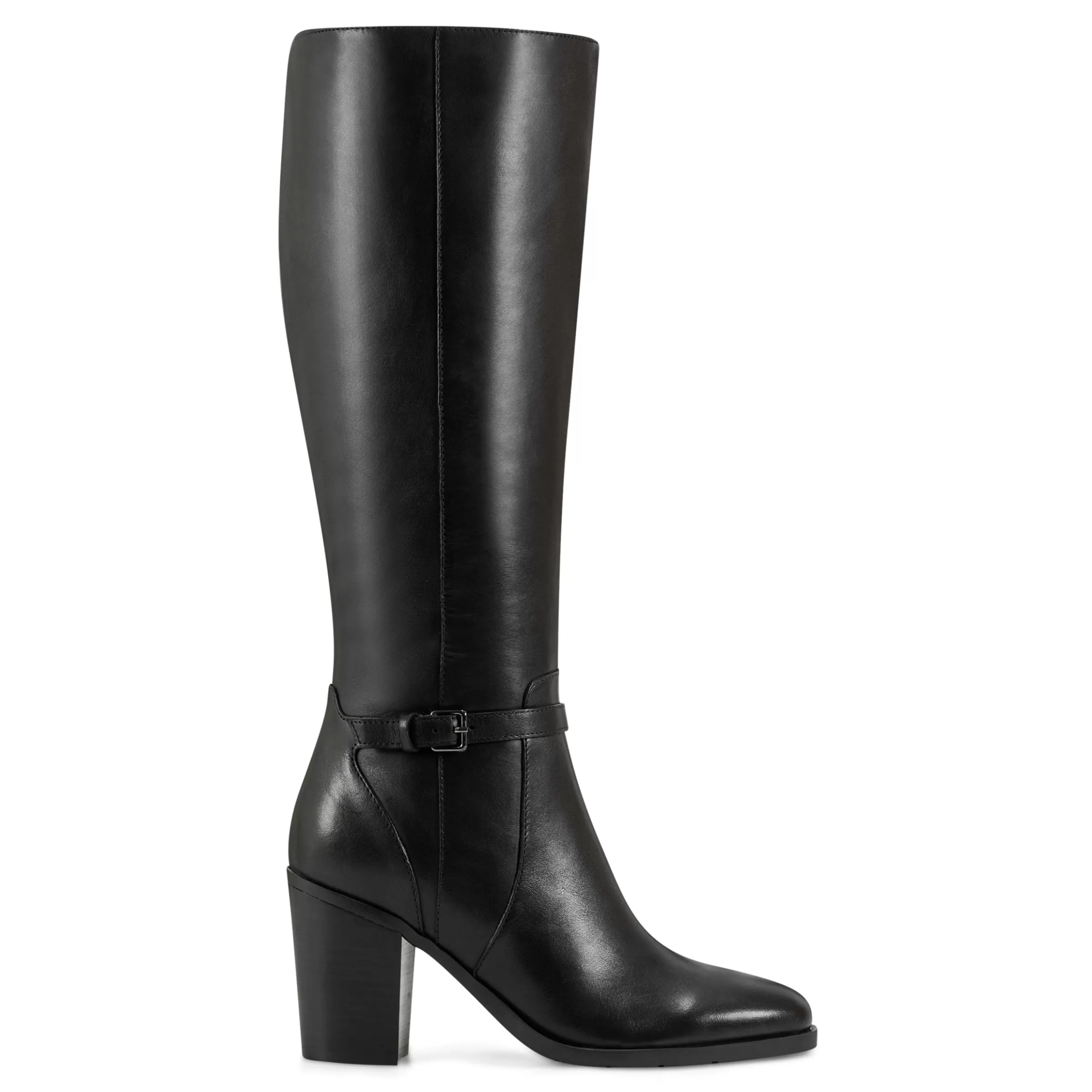 eFlex | eFlex-Easy Spirit Imani Block Heel Boots Black Leather