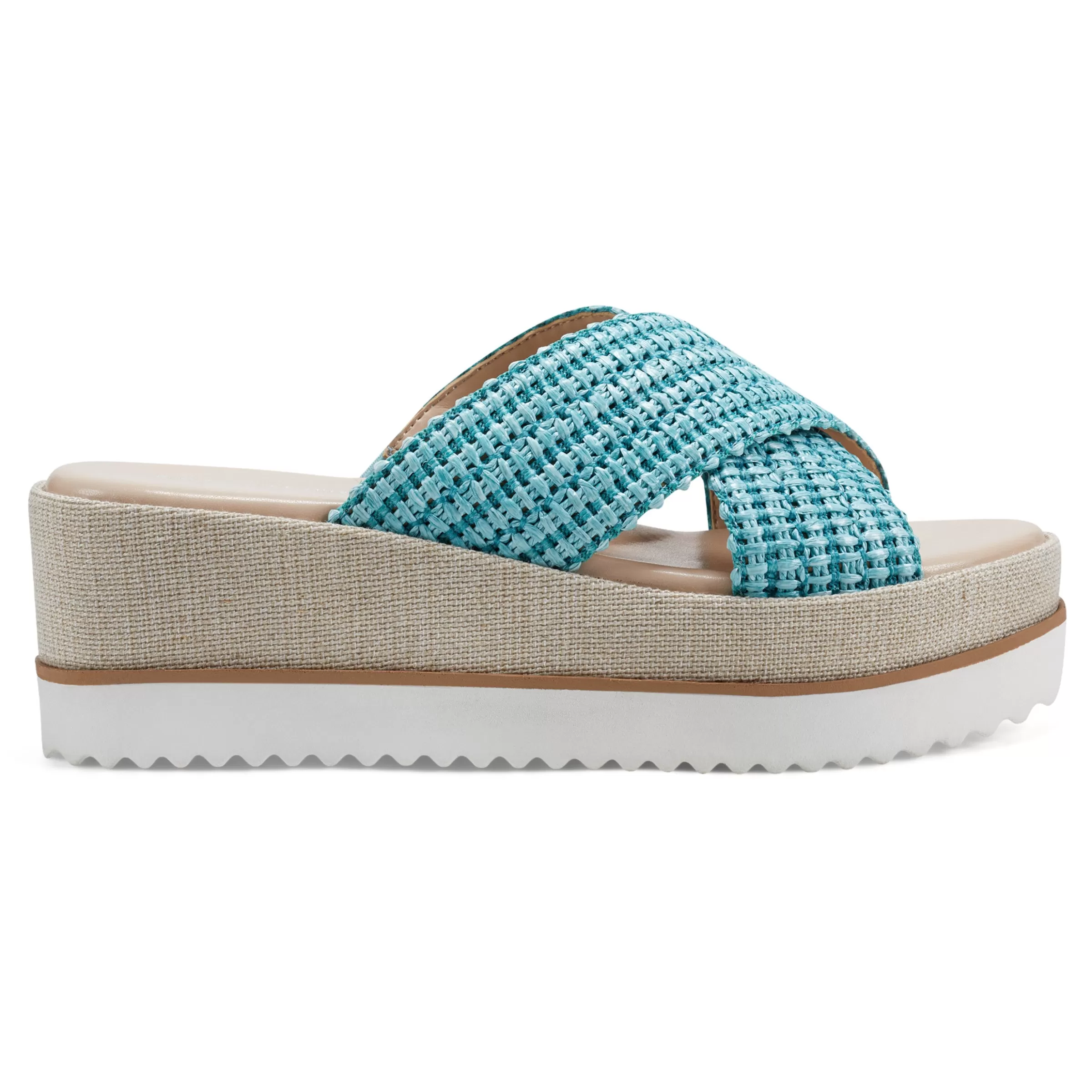 Espadrilles & Wedges | Espadrilles & Wedges-Easy Spirit Irene Wedge Sandals Turquoise Raffia