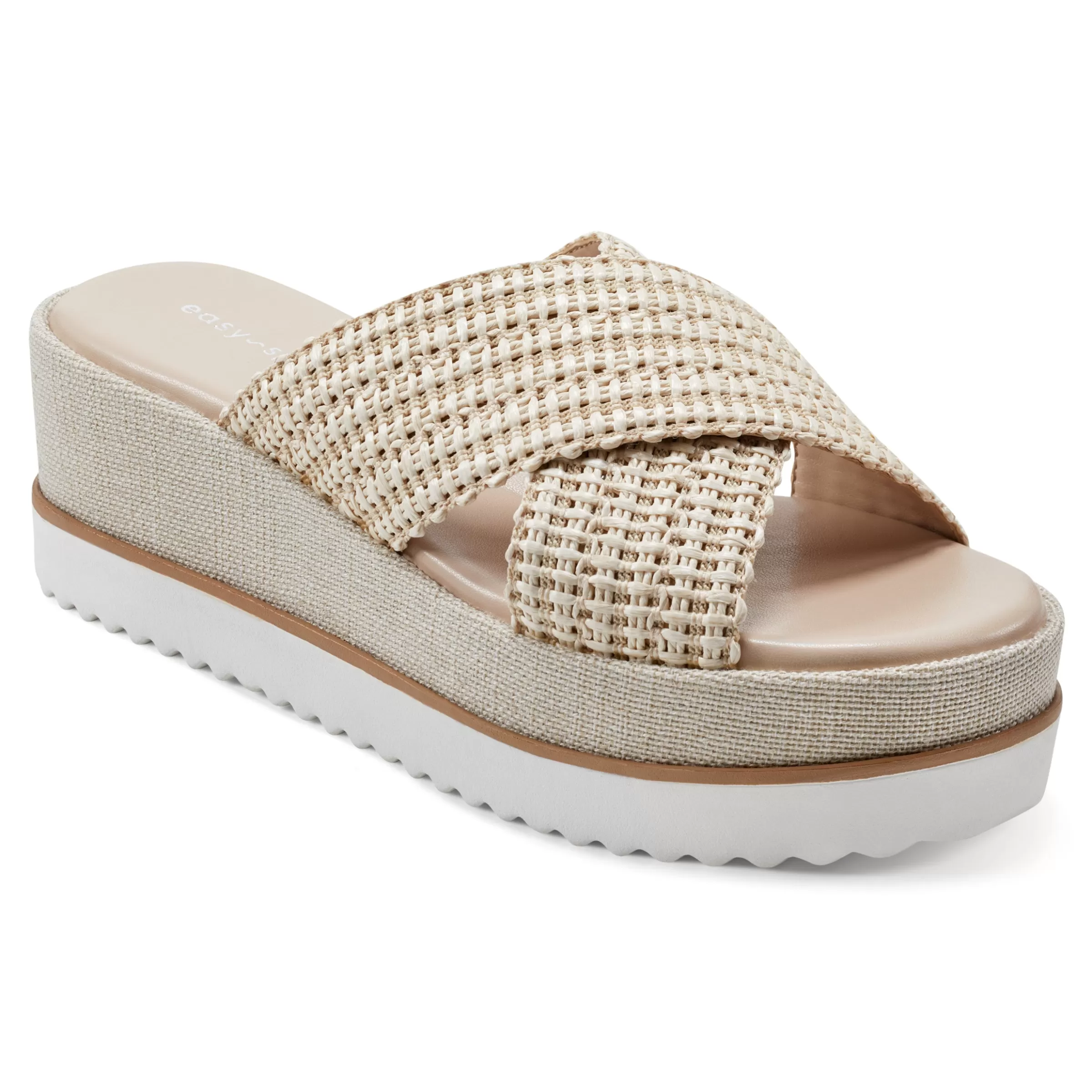 Espadrilles & Wedges | Espadrilles & Wedges-Easy Spirit Irene Wedge Sandals Cream Raffia