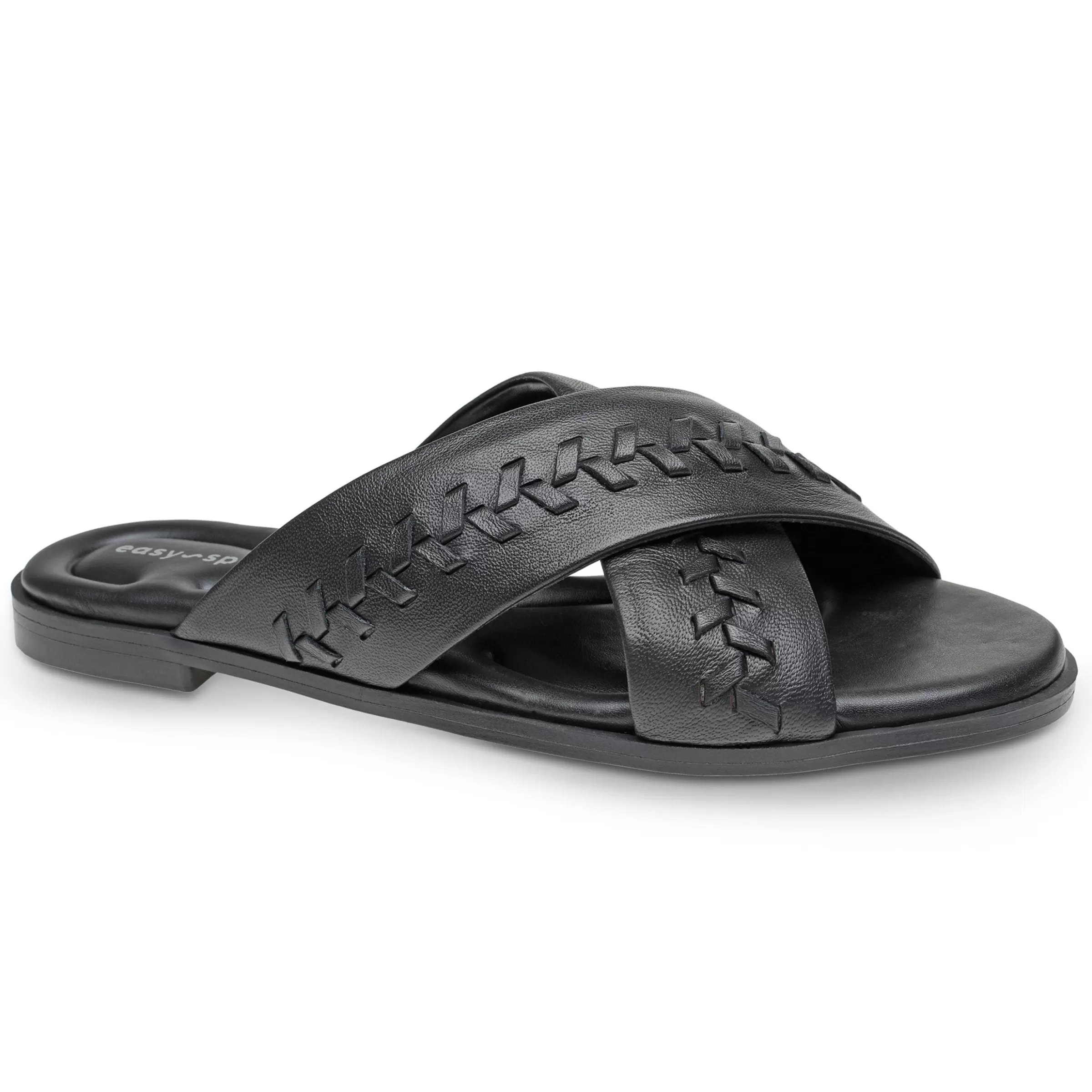 Casual | Flats-Easy Spirit Joella Slide Sandals Black Leather