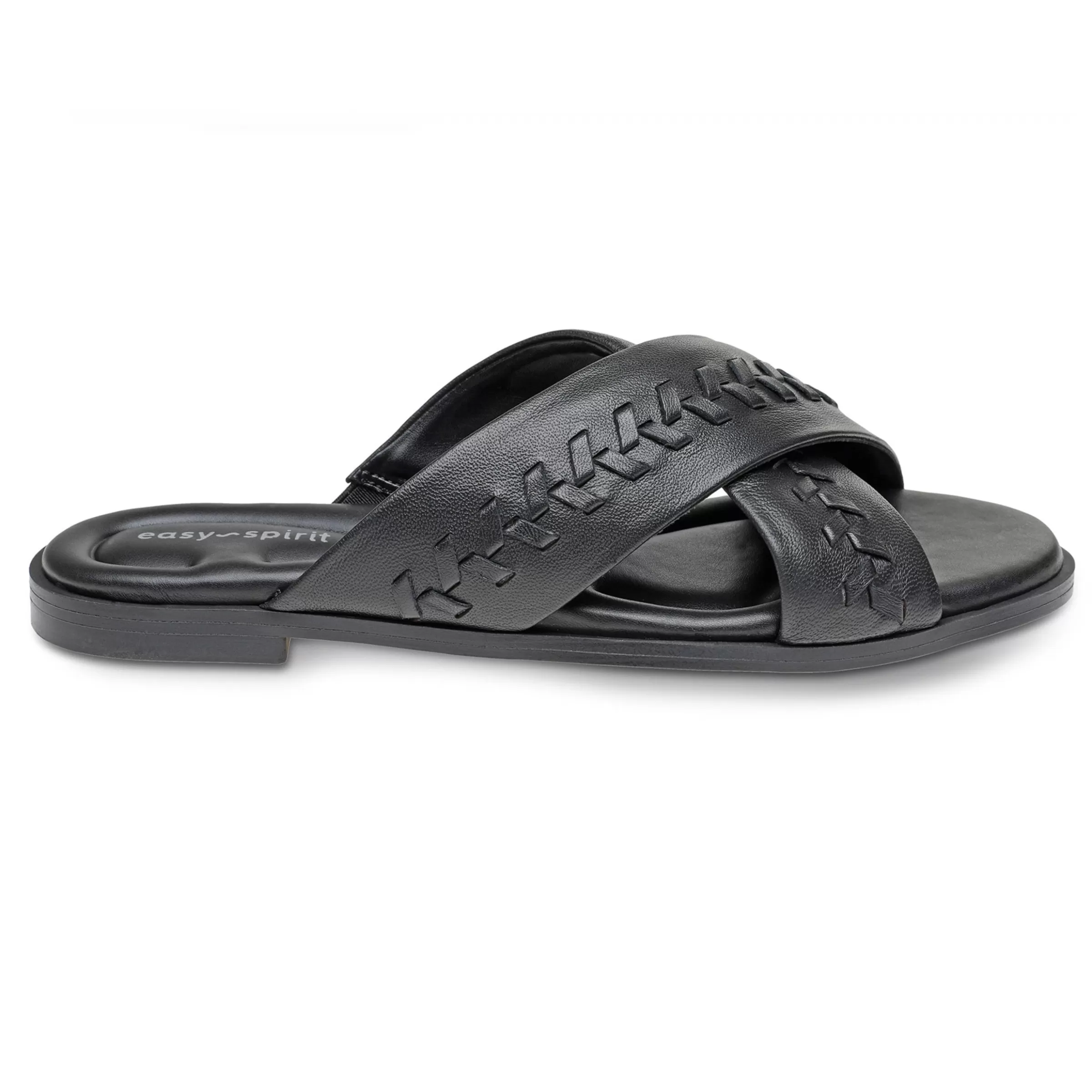 Casual | Flats-Easy Spirit Joella Slide Sandals Black Leather