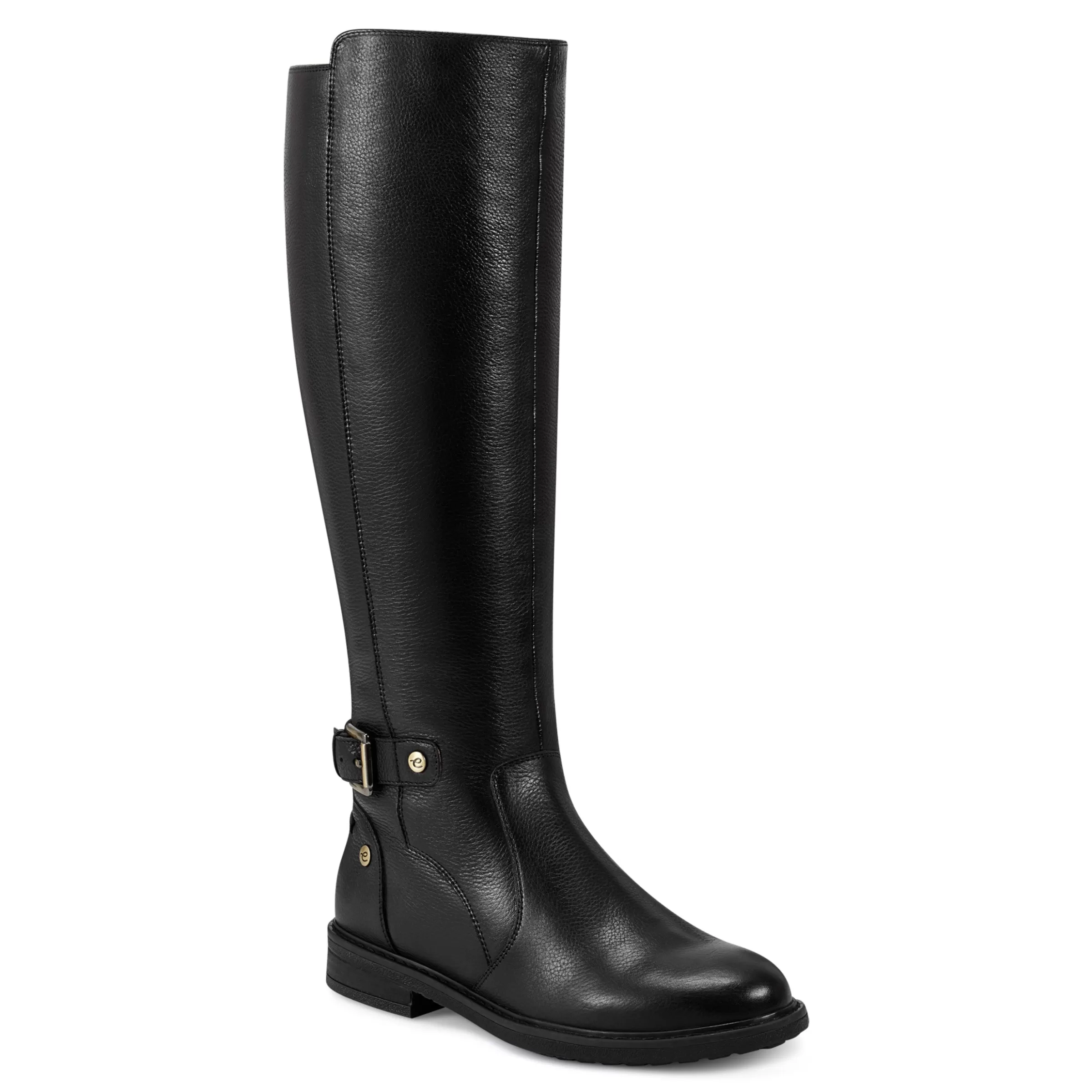 eFlex | eFlex-Easy Spirit Juana Block Heel Casual Boots Black Leather