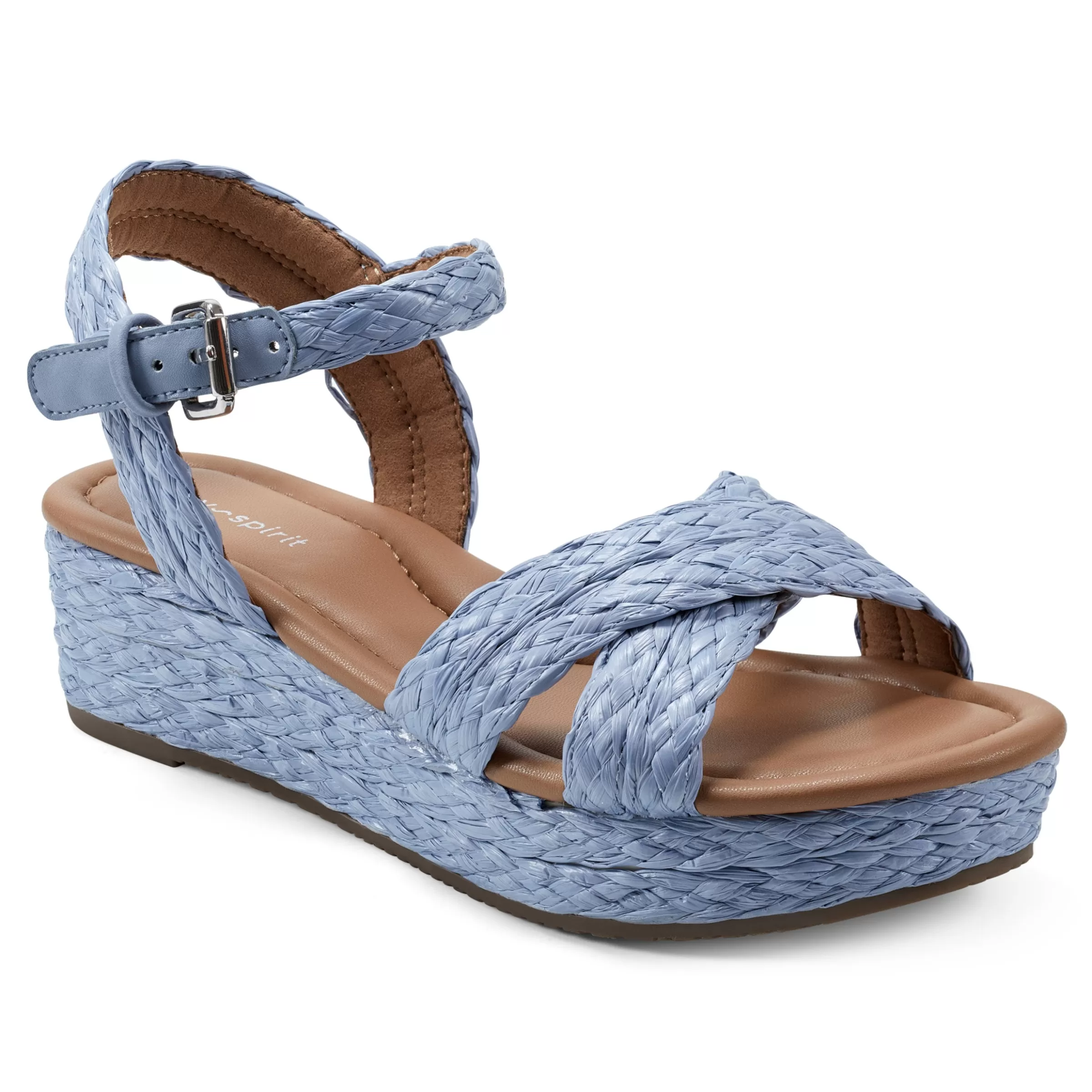 Dress | Sandals-Easy Spirit Karissa Espadrille Sandals Light Blue Raffia