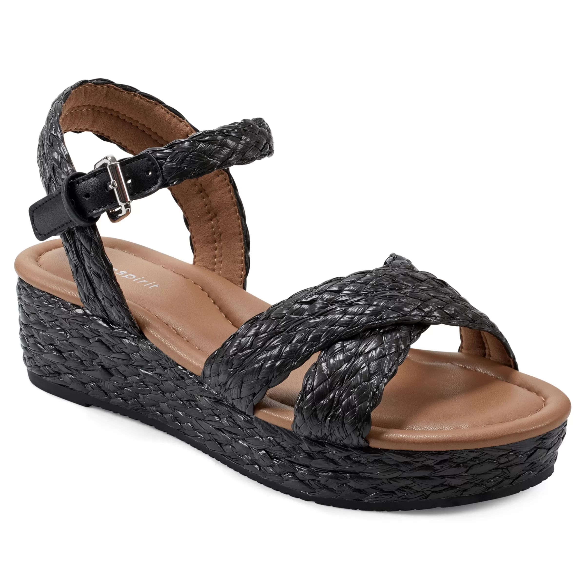 Dress | Sandals-Easy Spirit Karissa Espadrille Sandals Black Raffia