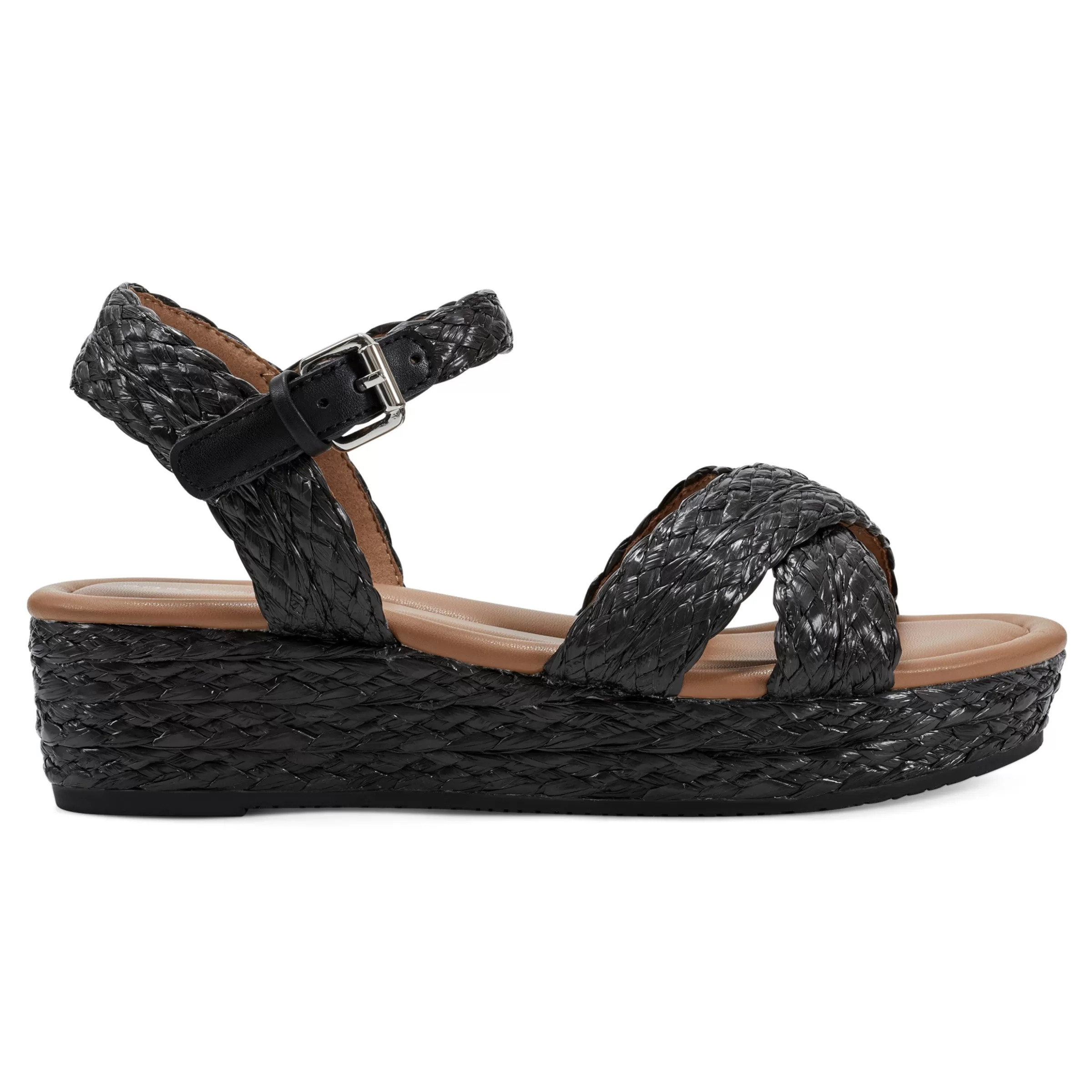 Dress | Sandals-Easy Spirit Karissa Espadrille Sandals Black Raffia