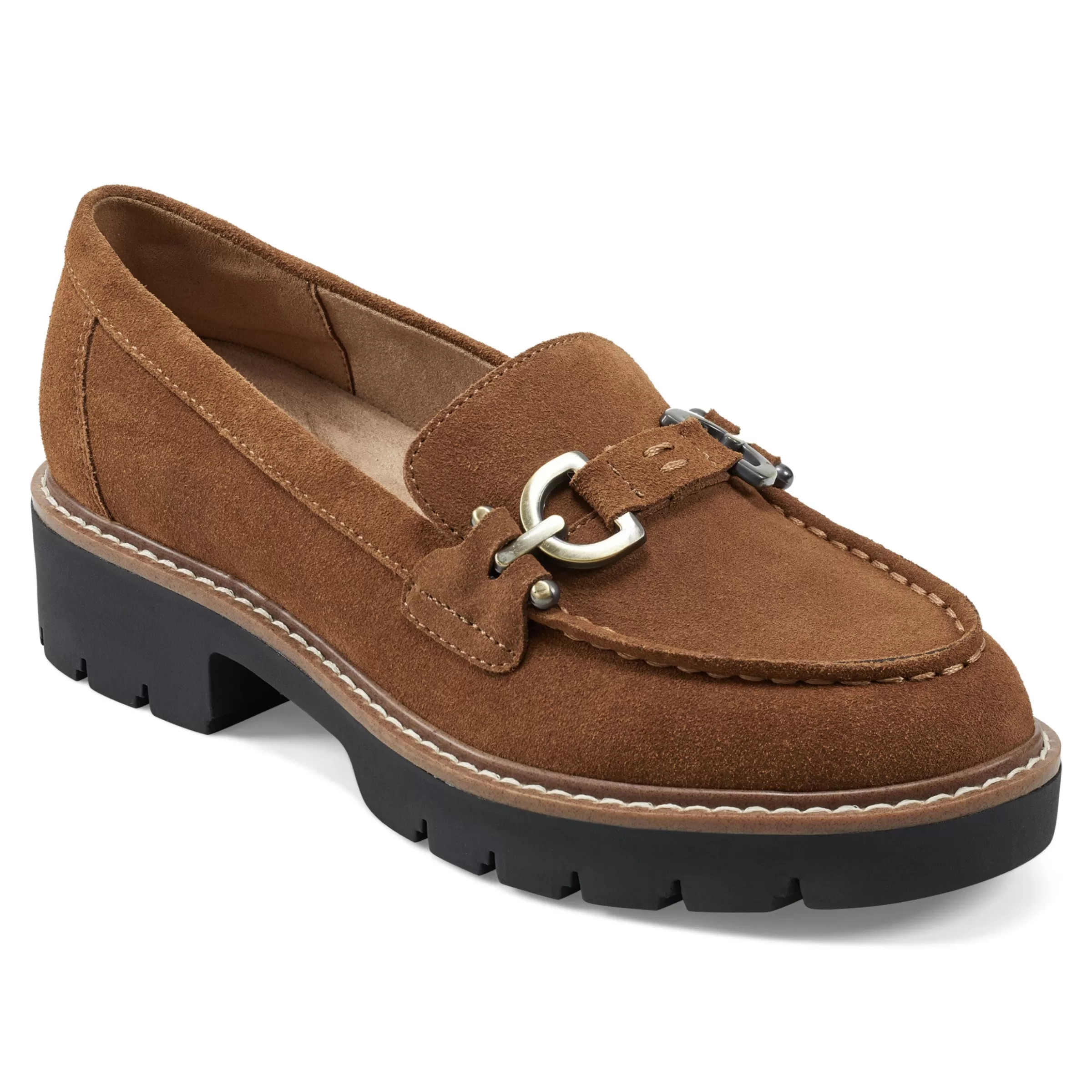 eFlex | eFlex-Easy Spirit Kinndle Lug Sole Casual Loafers Brown Suede