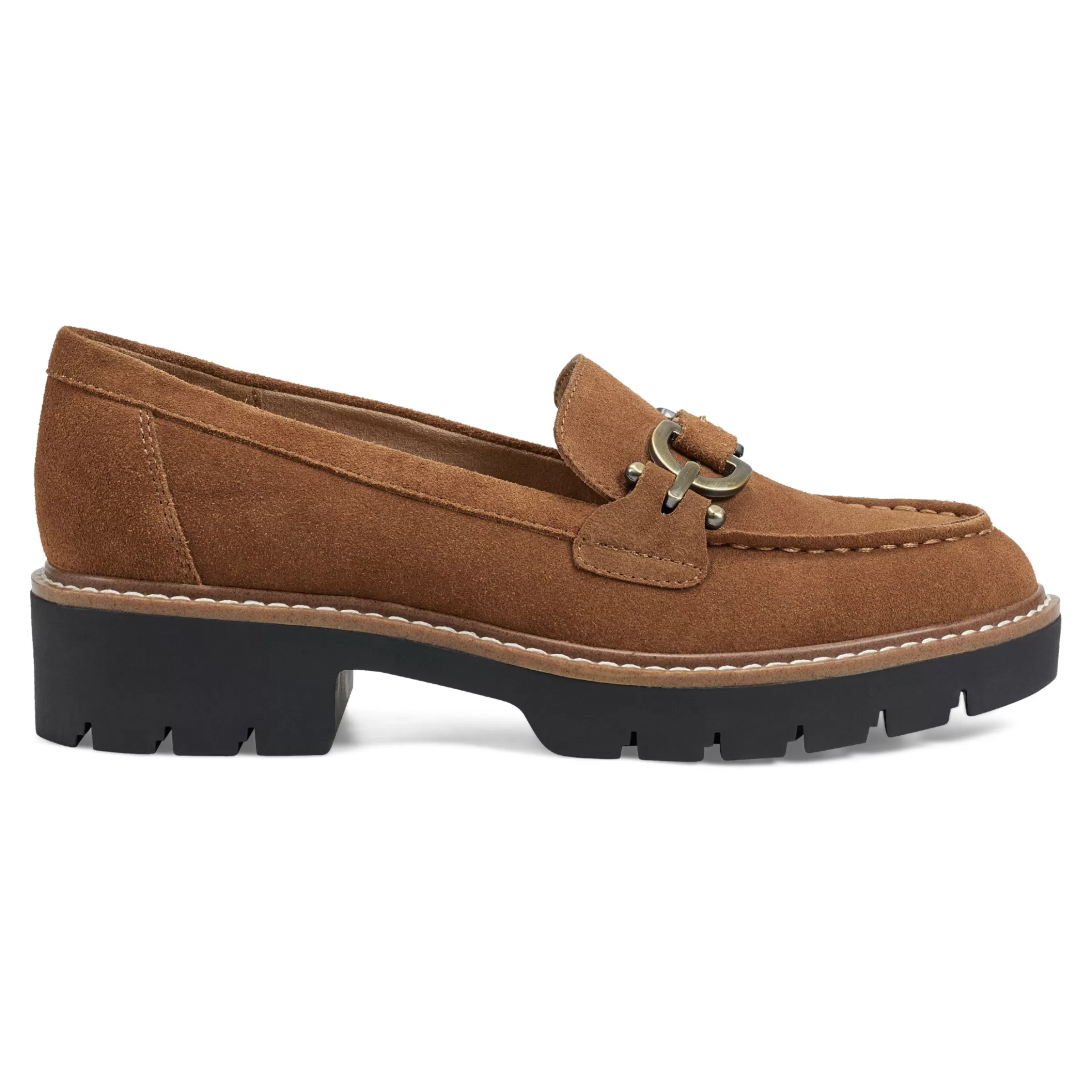 eFlex | eFlex-Easy Spirit Kinndle Lug Sole Casual Loafers Brown Suede