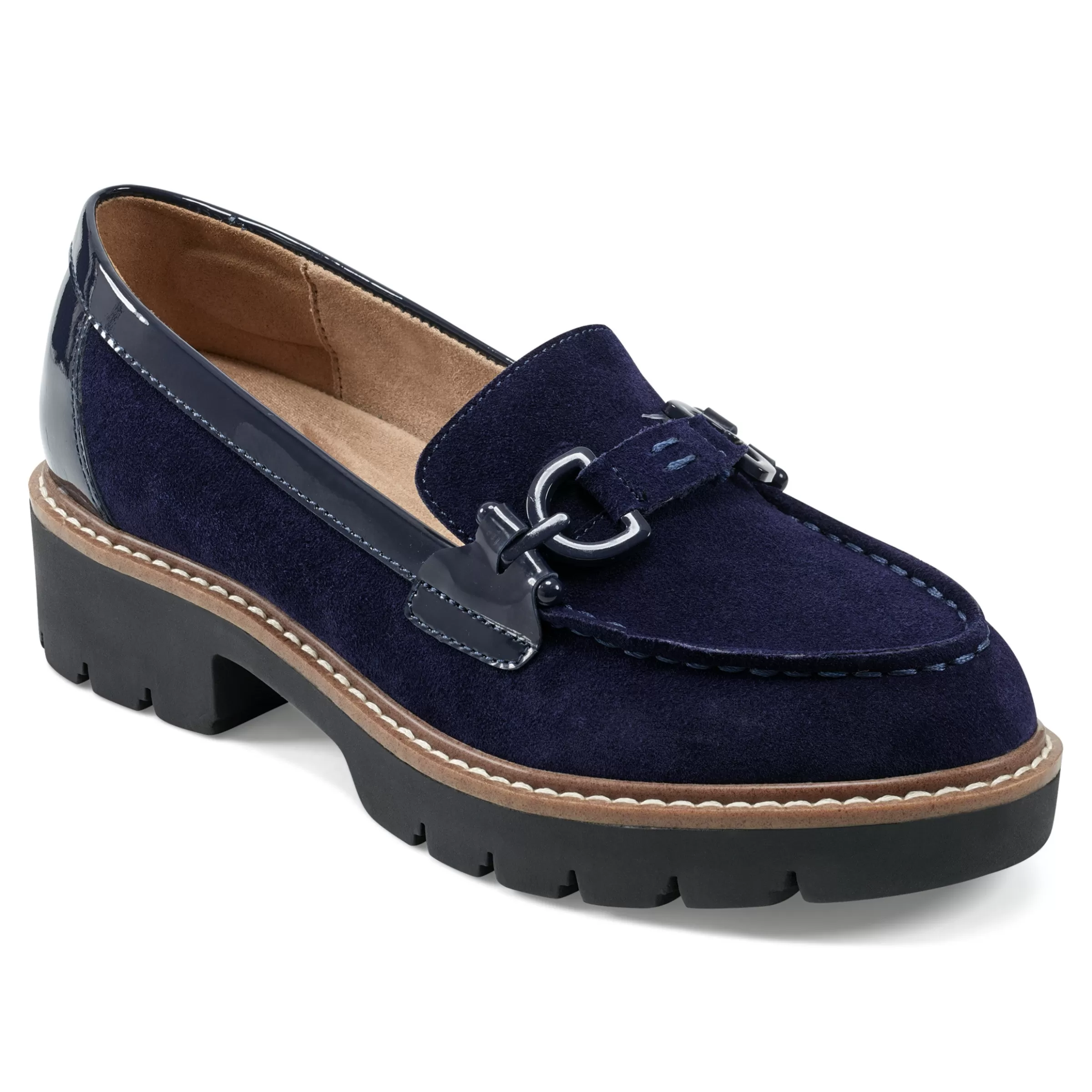 eFlex | eFlex-Easy Spirit Kinndle Lug Sole Casual Loafers Navy Suede