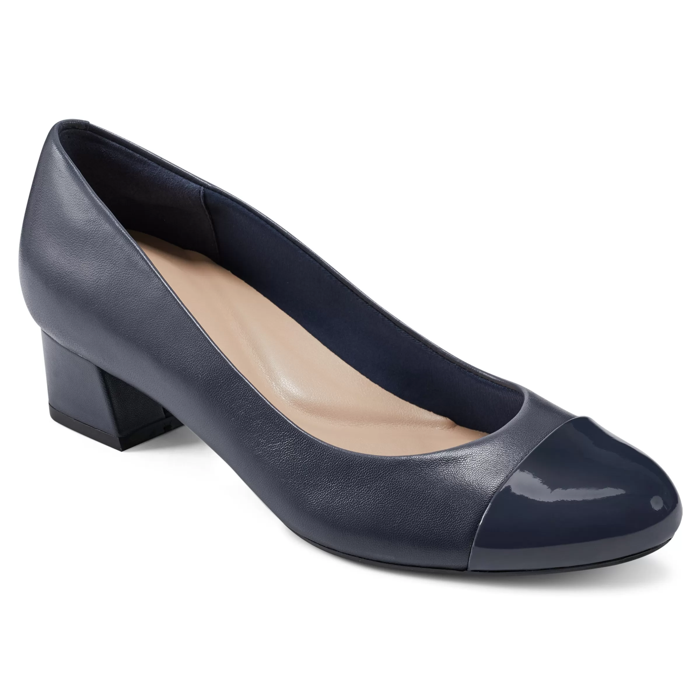 Libie Dress Pumps | Low Heels-Easy Spirit Libie Dress Pumps Navy Leather