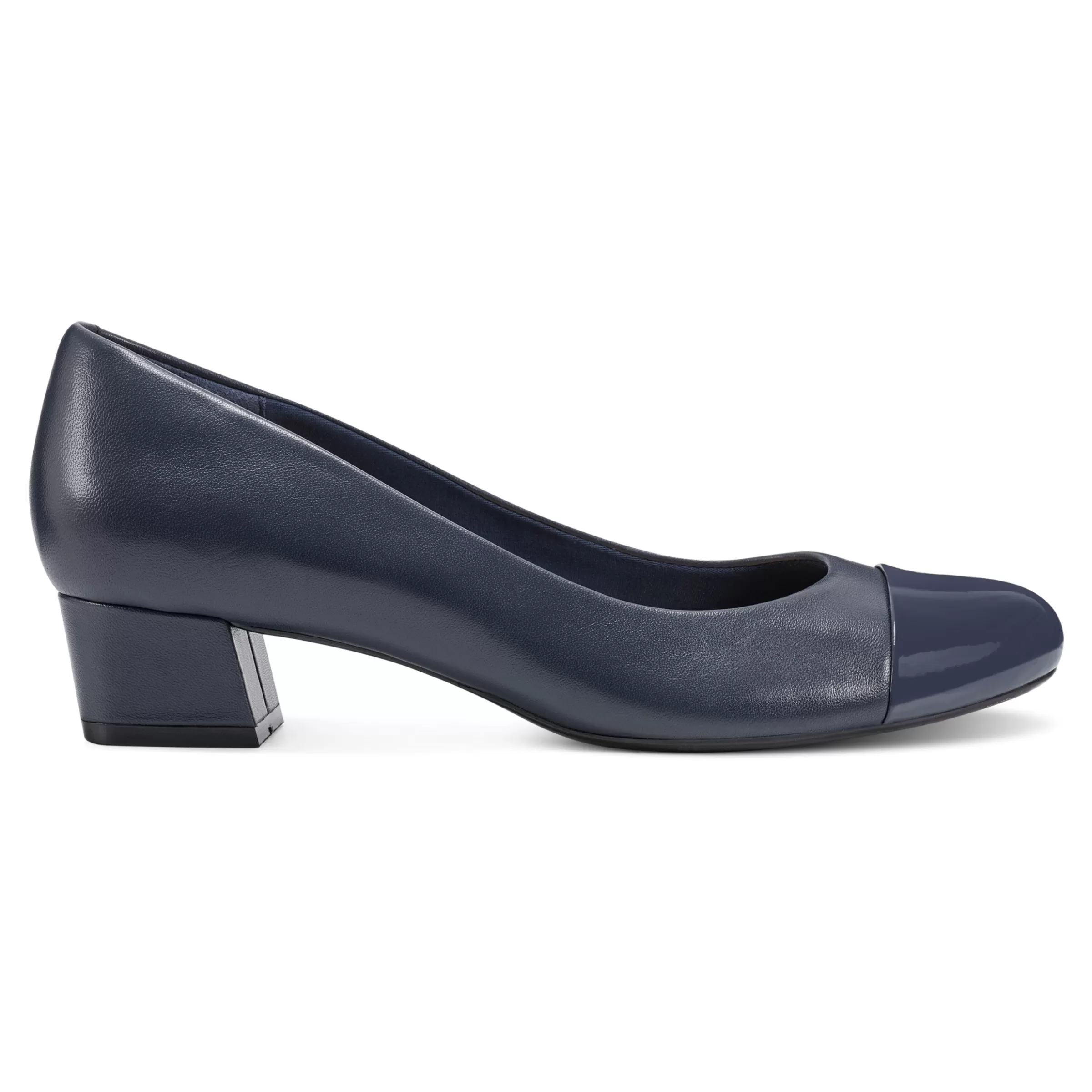 Libie Dress Pumps | Low Heels-Easy Spirit Libie Dress Pumps Navy Leather