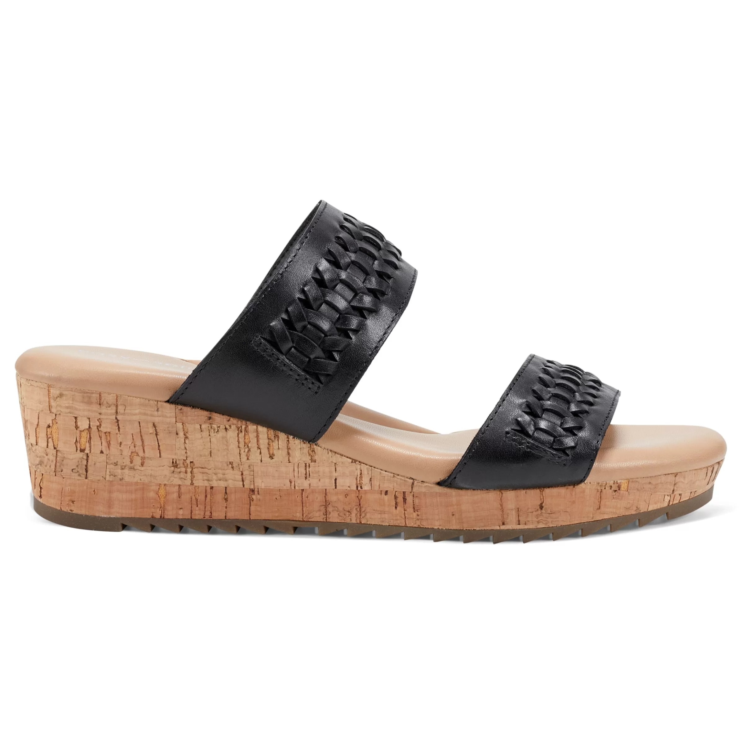 Dress | Sandals-Easy Spirit Lillia Platform Wedge Sandals Black Leather