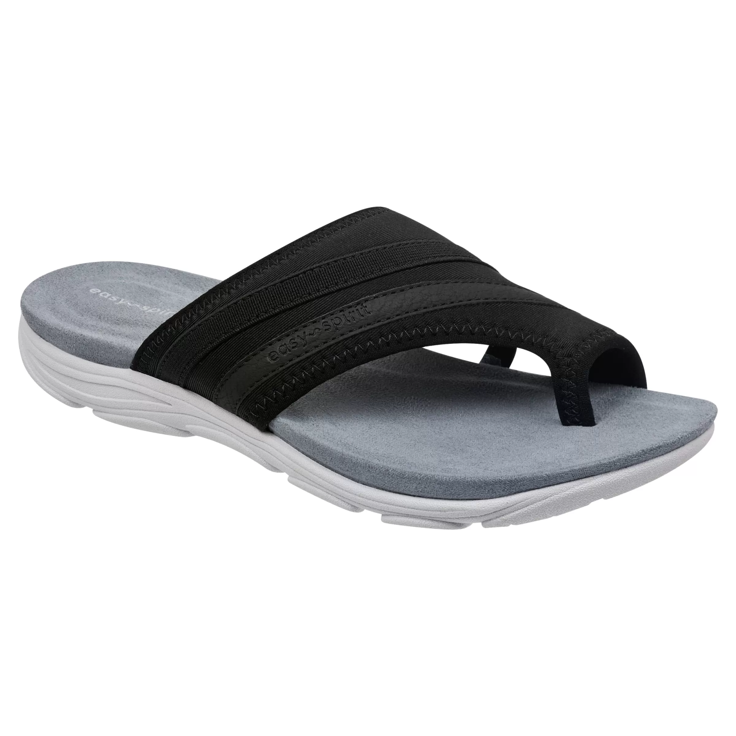 Casual | Flats-Easy Spirit Lola Slip On Sandals Black Fabric