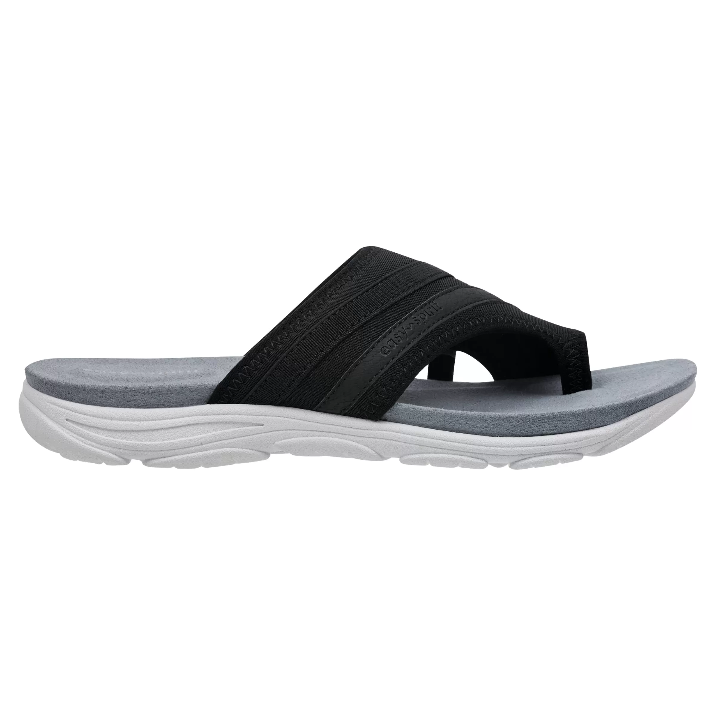 Casual | Flats-Easy Spirit Lola Slip On Sandals Black Fabric