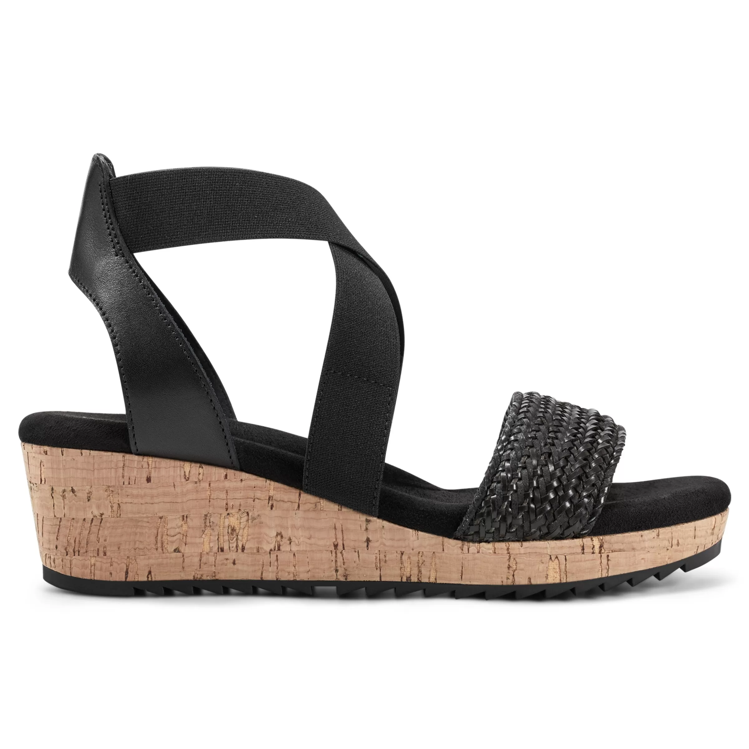 Dress | Sandals-Easy Spirit Lorena Wedge Sandals Black