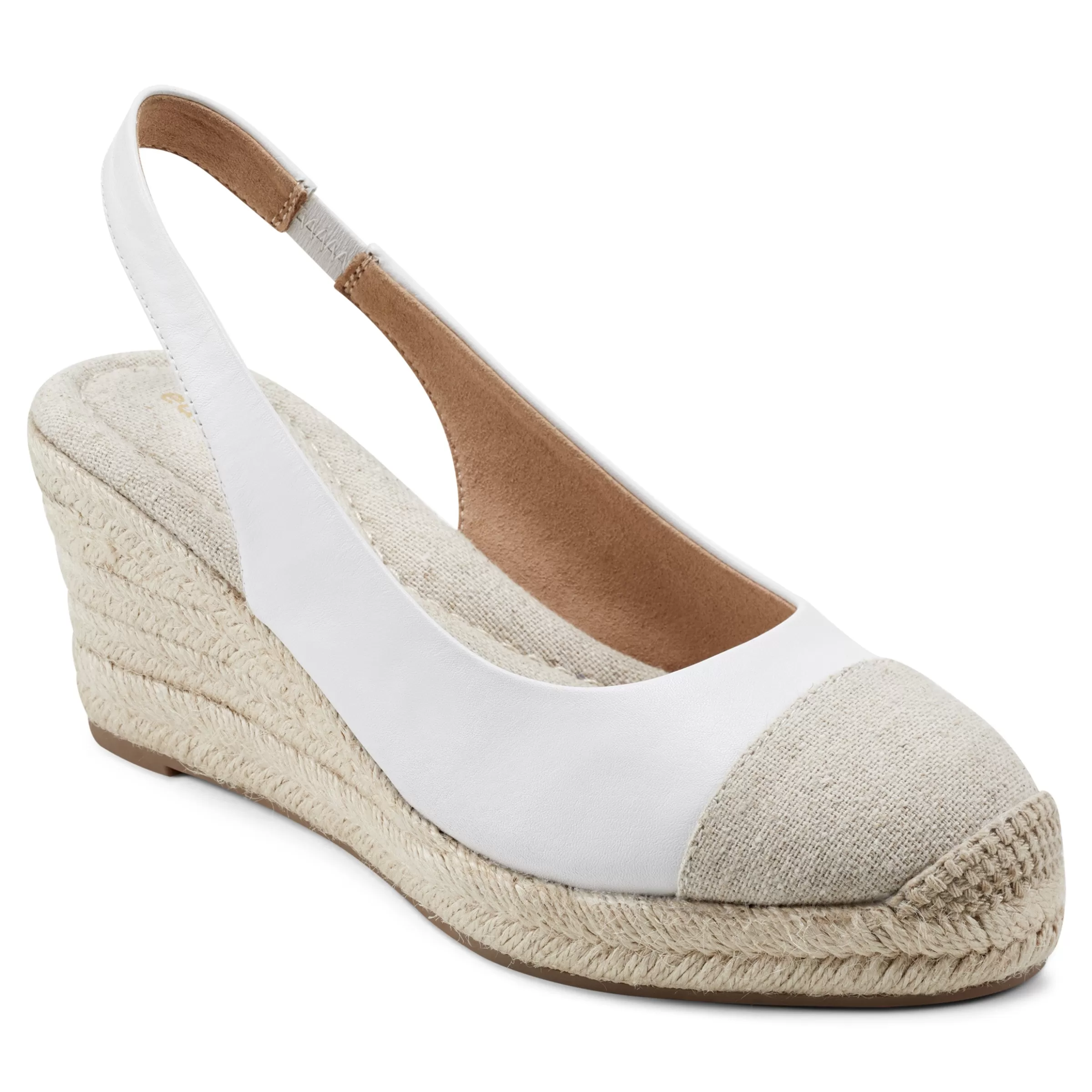 Sandals | Slip Ons-Easy Spirit Margie Platform Wedge Slingbacks White Leather