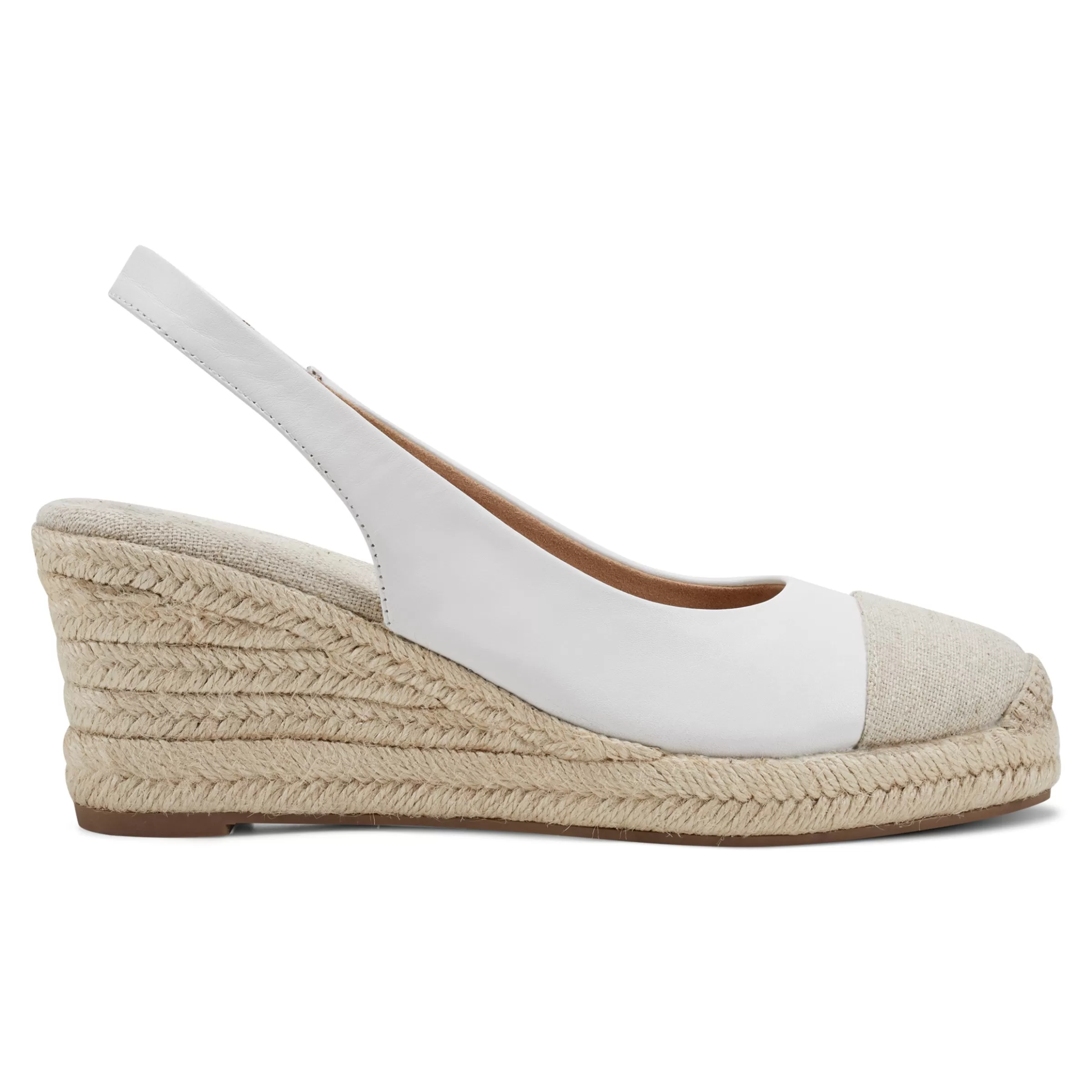 Sandals | Slip Ons-Easy Spirit Margie Platform Wedge Slingbacks White Leather