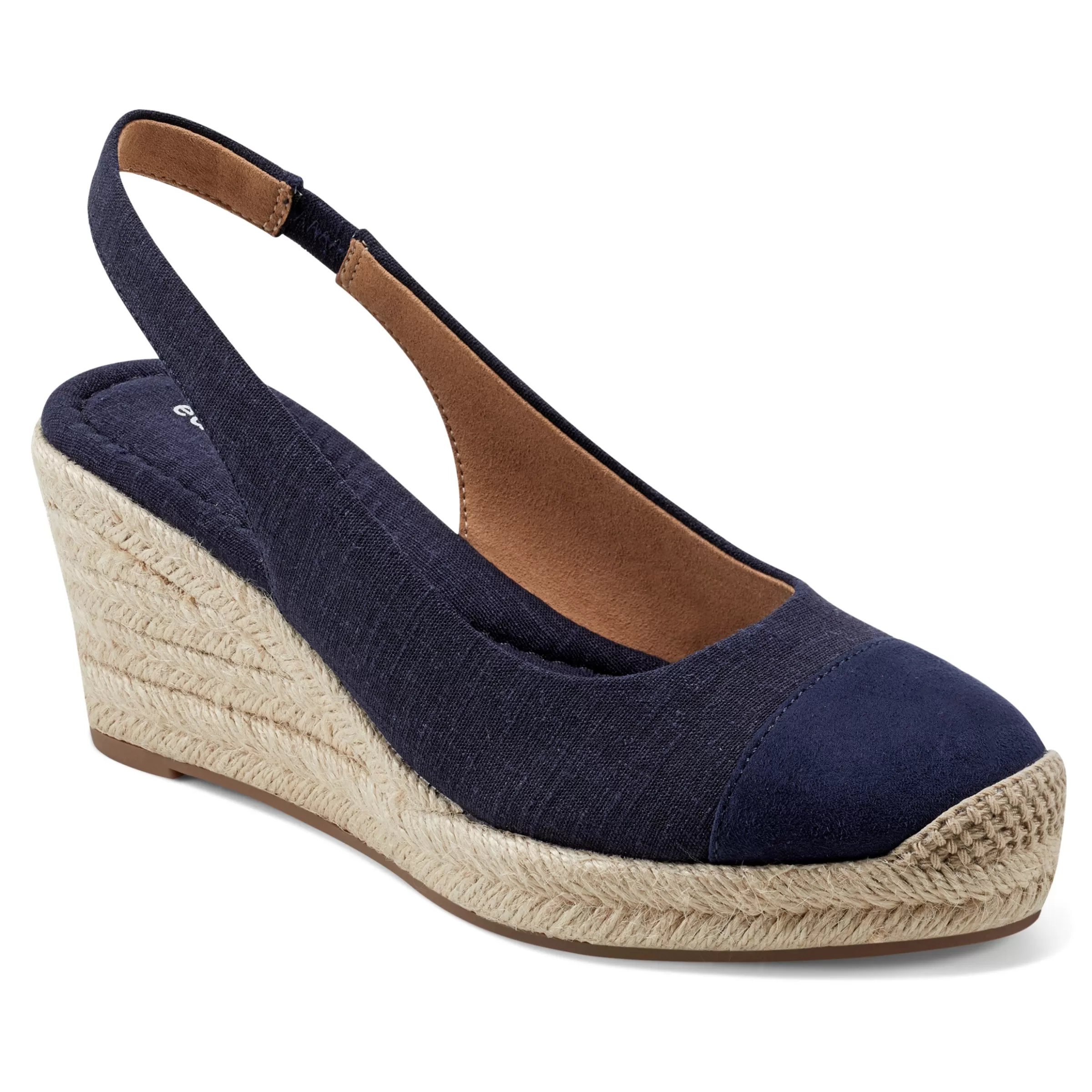 Sandals | Slip Ons-Easy Spirit Margie Platform Wedge Slingbacks Dark Denim