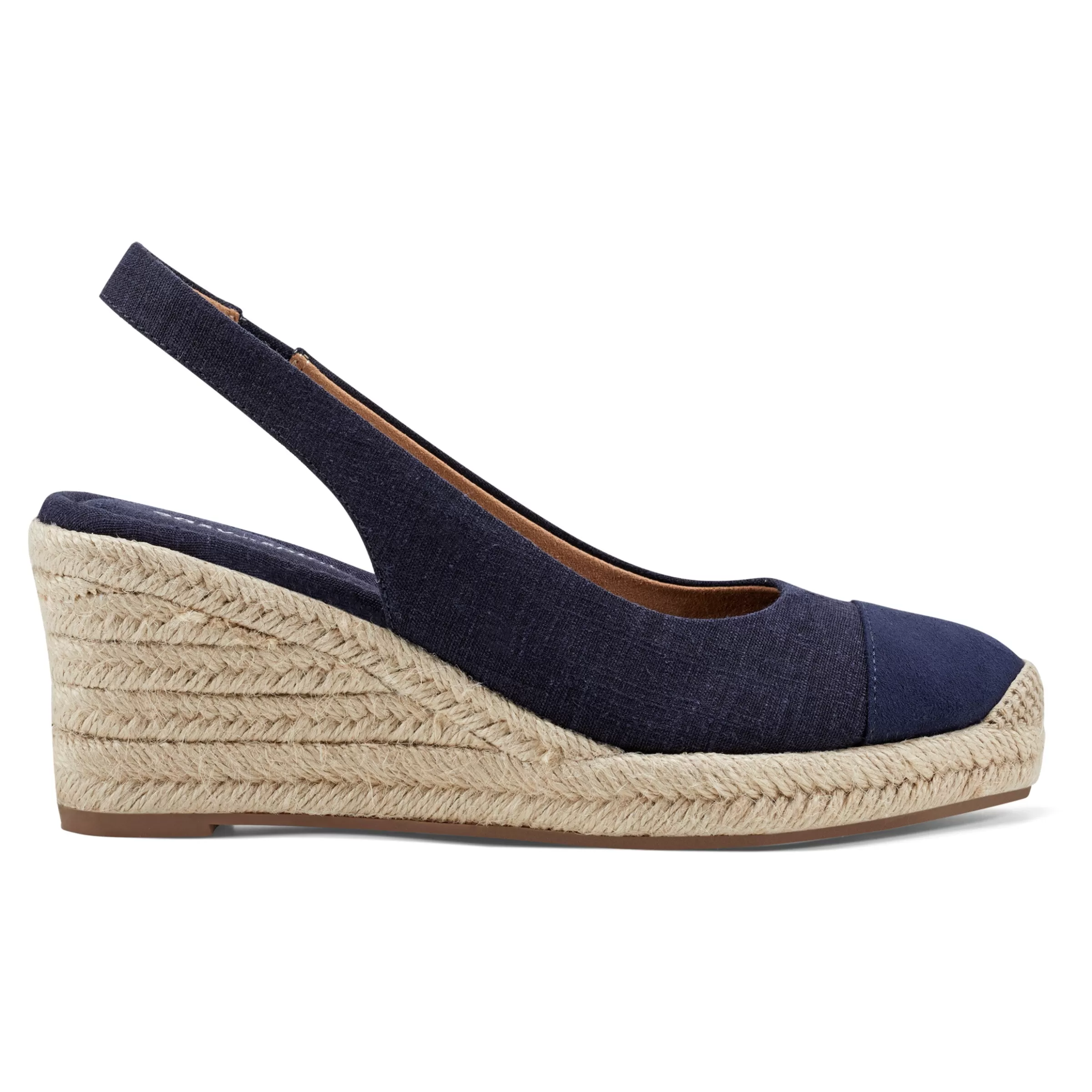 Sandals | Slip Ons-Easy Spirit Margie Platform Wedge Slingbacks Dark Denim