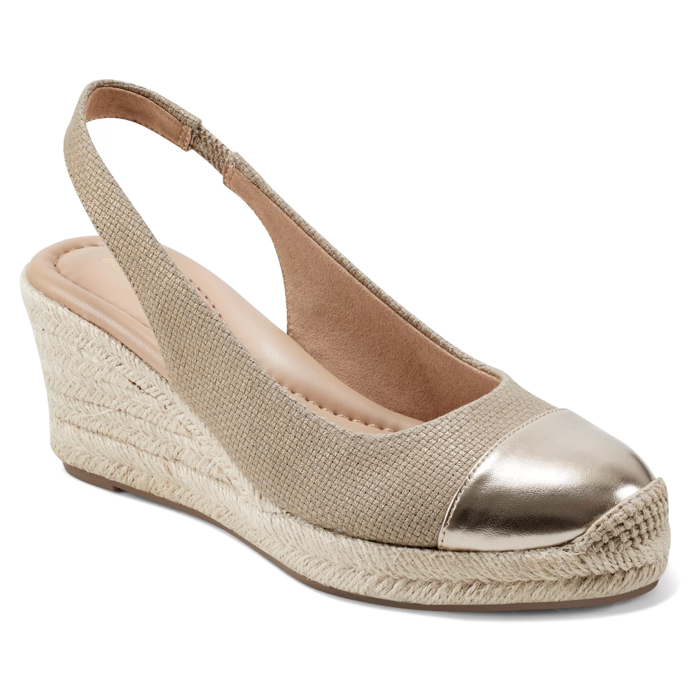 Sandals | Slip Ons-Easy Spirit Margie Platform Wedge Slingbacks Gold