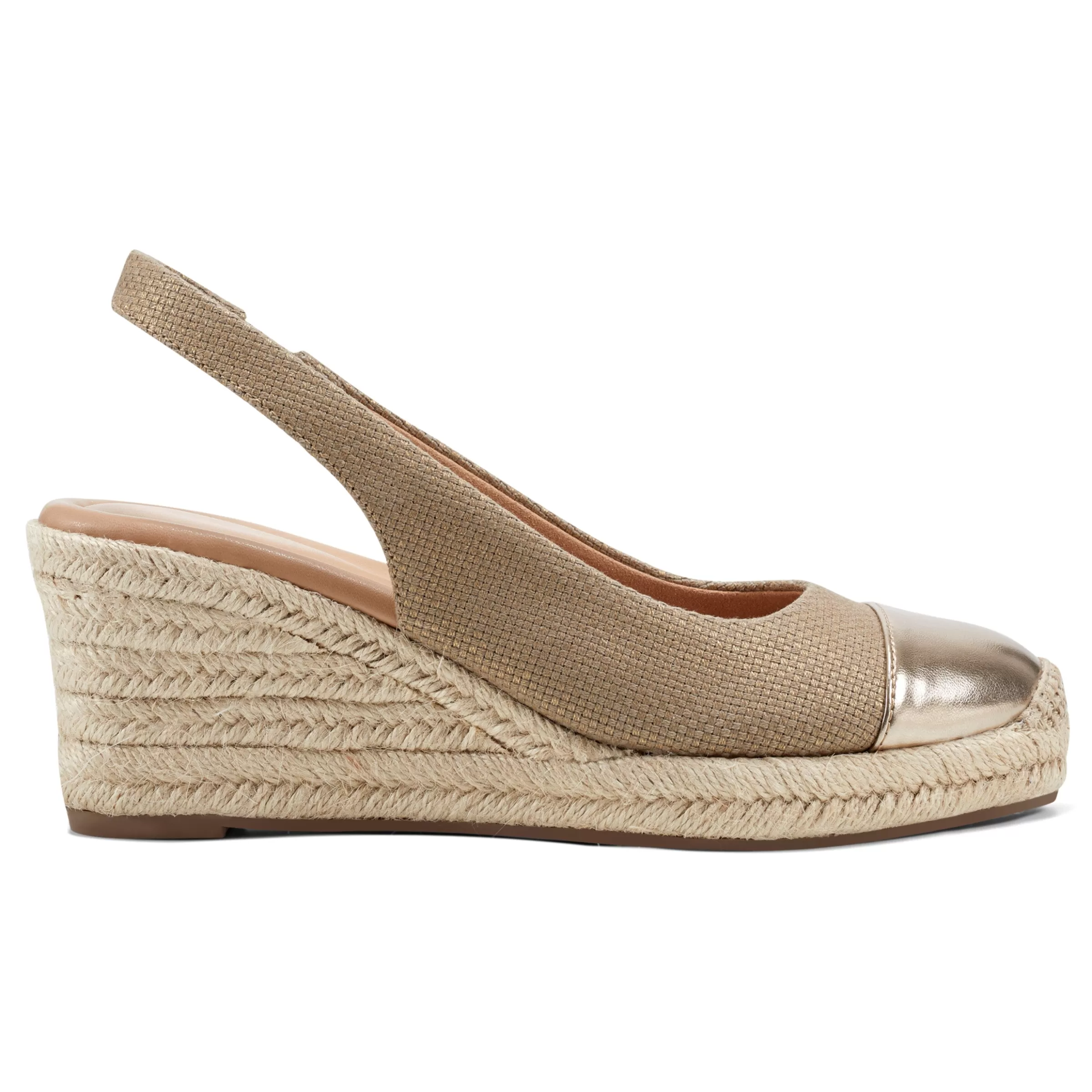 Sandals | Slip Ons-Easy Spirit Margie Platform Wedge Slingbacks Gold