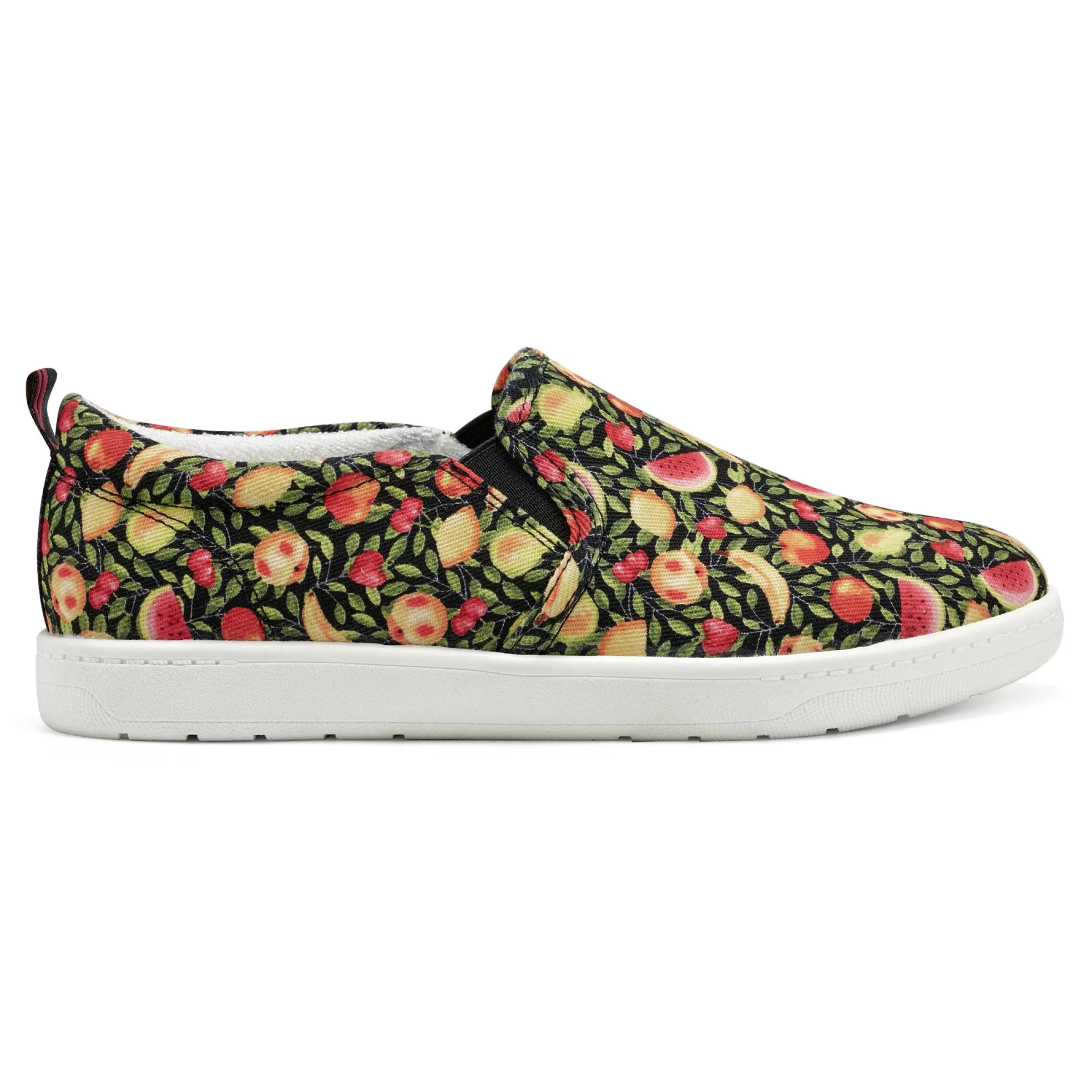 Slip Ons | Slip Ons-Easy Spirit Mariela Washable Slip On Sneakers Black Multi Fruit Print