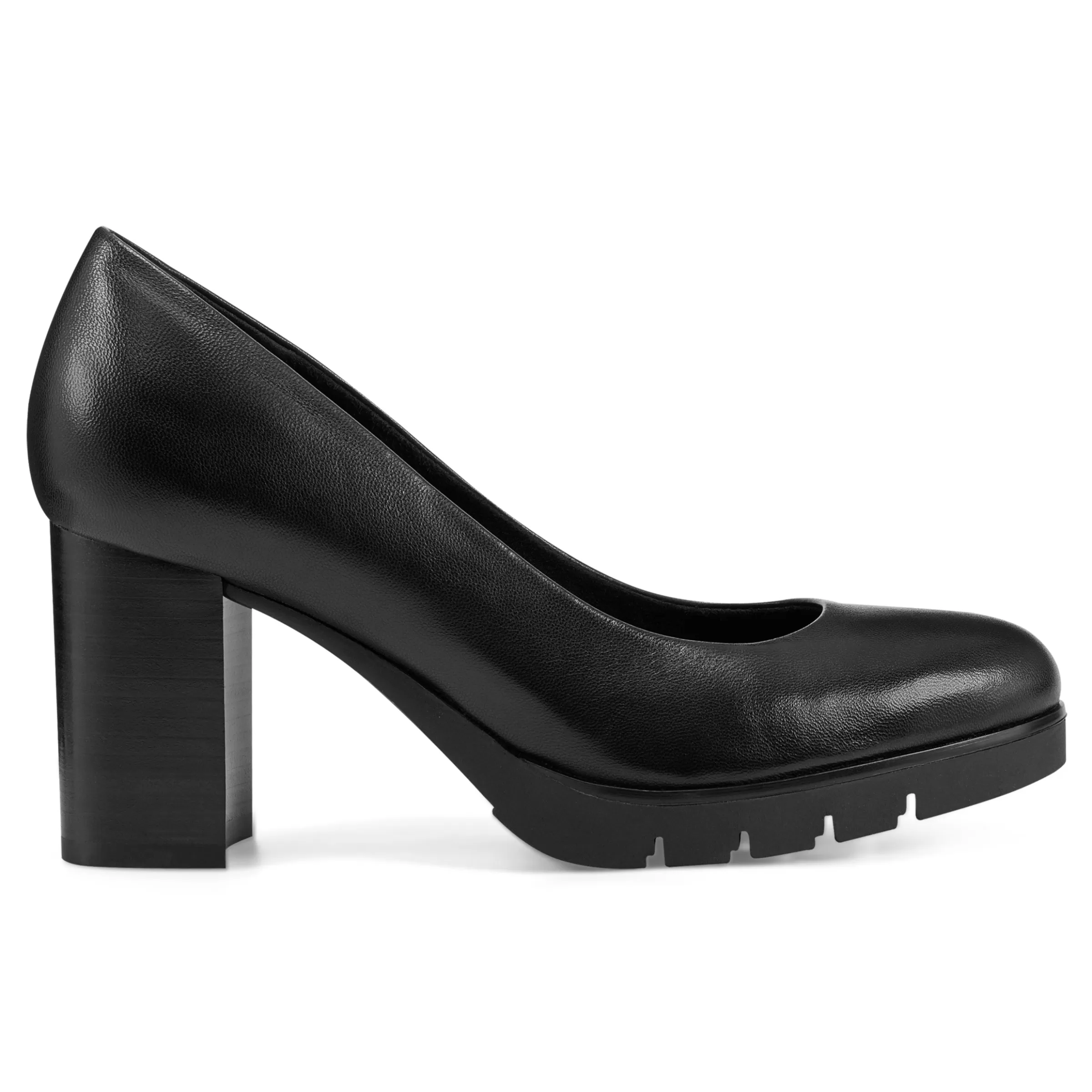 eFlex | eFlex-Easy Spirit Mckay Lug Sole Dress Pumps Black Leather