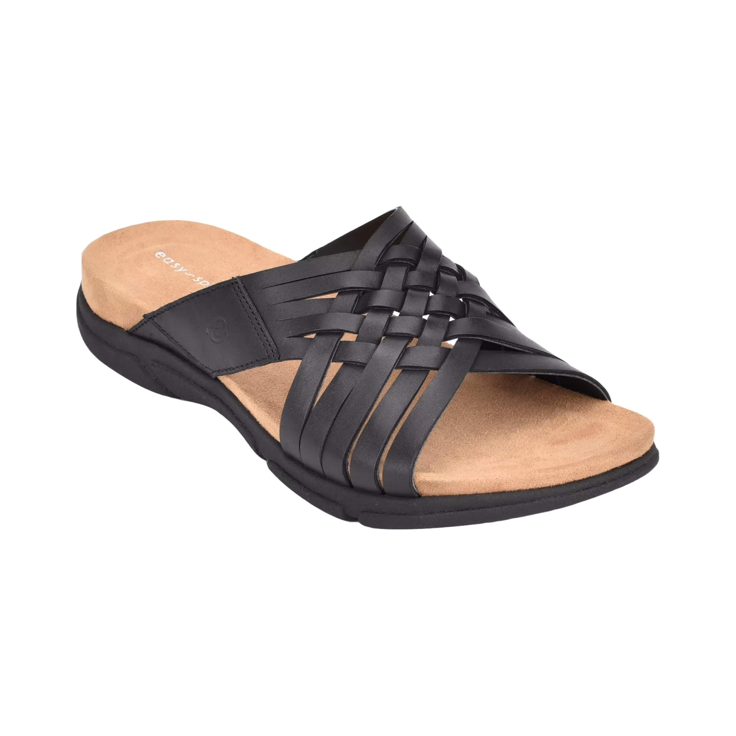 Mar | Casual-Easy Spirit Meadow Slip On Sandals Black Leather