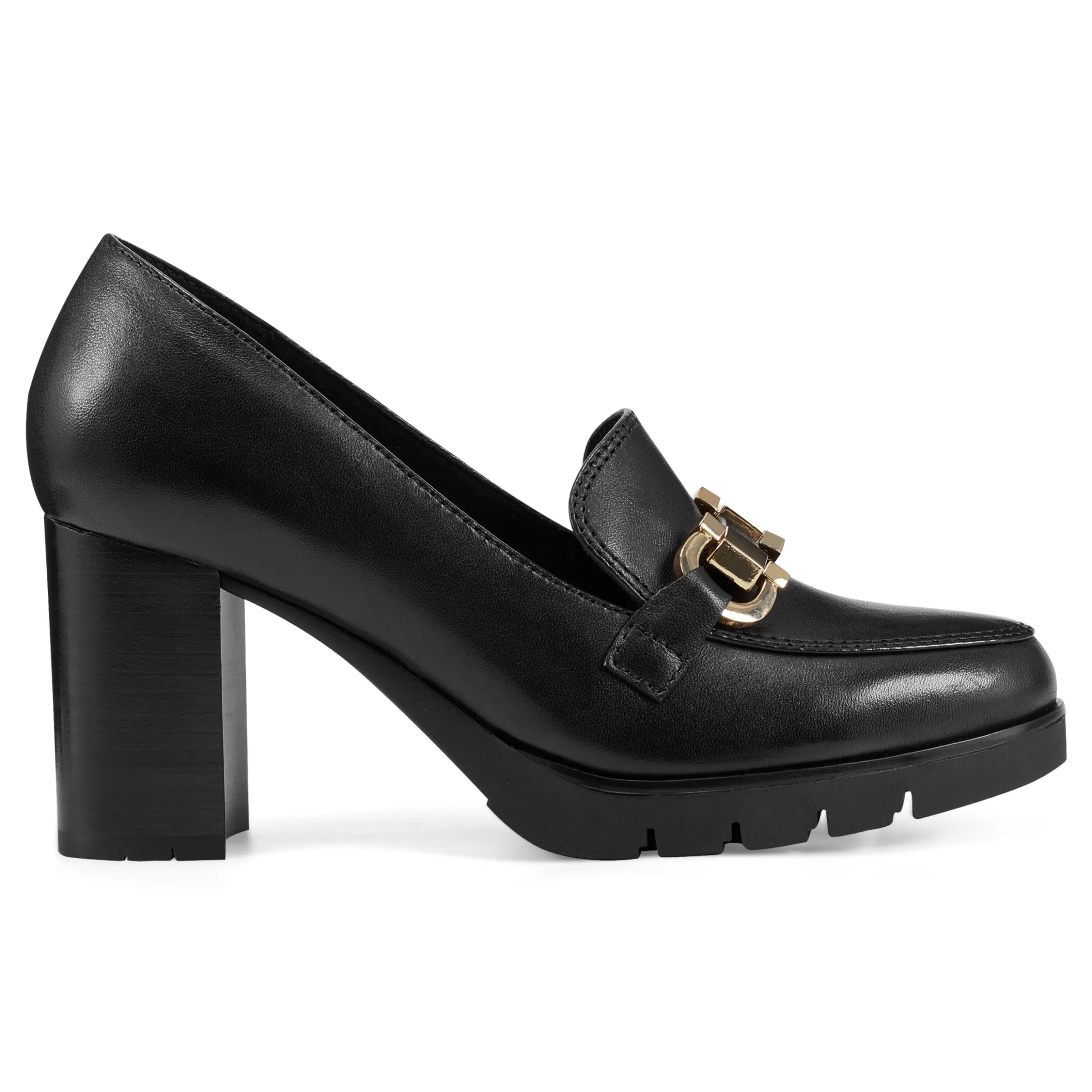 eFlex | eFlex-Easy Spirit Mirror Lug Sole Dress Pumps Black Leather