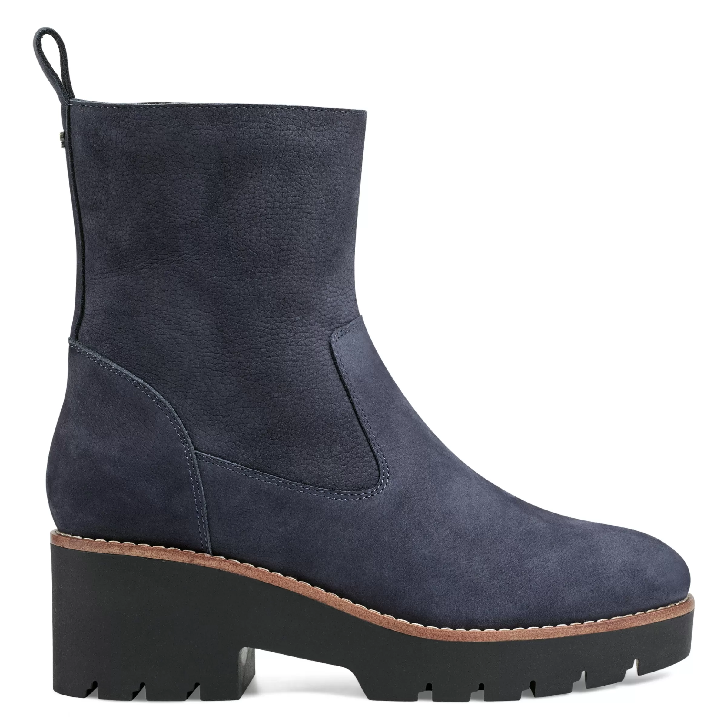 eFlex | eFlex-Easy Spirit Morgan Lug Sole Casual Booties Navy Nubuck Leather