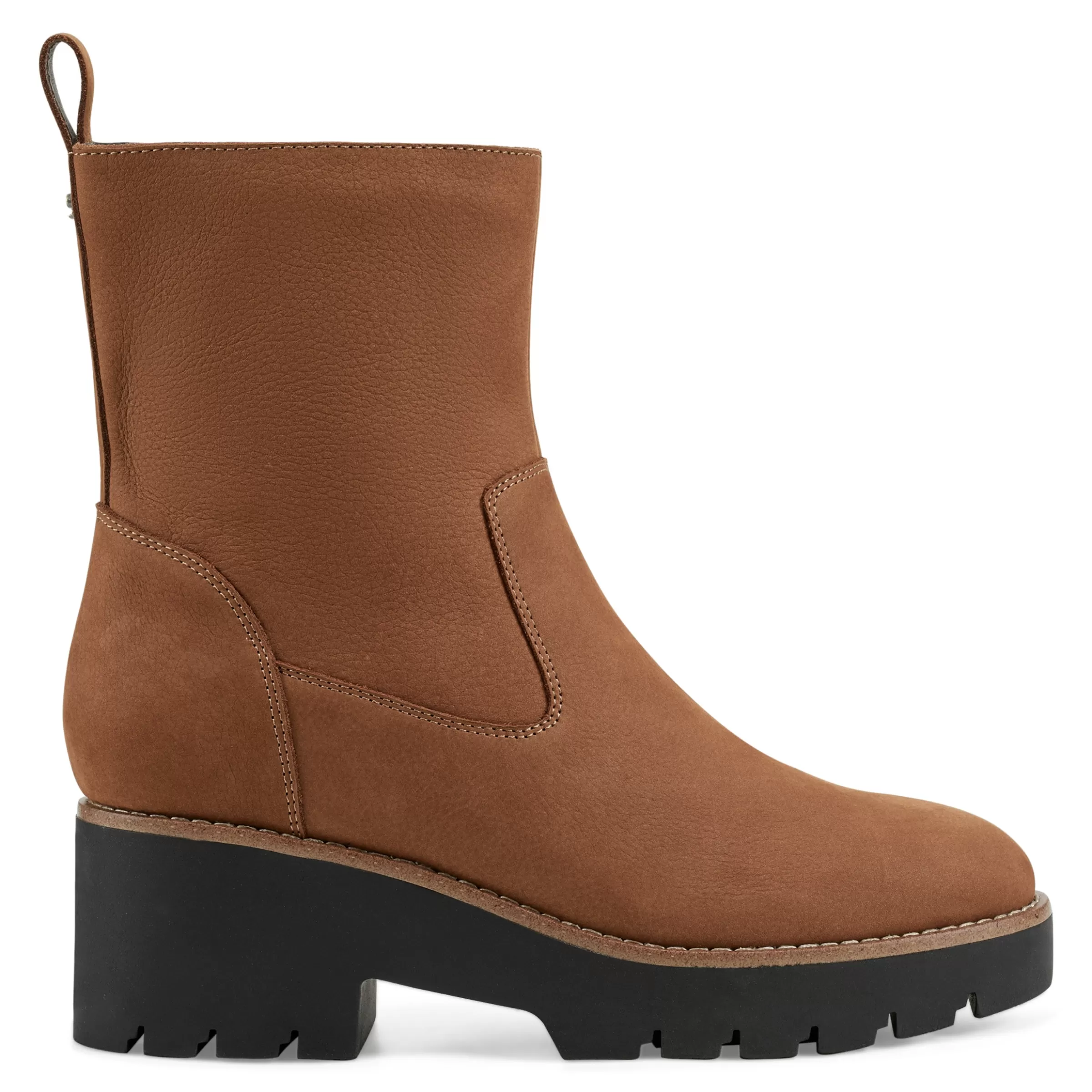 eFlex | eFlex-Easy Spirit Morgan Lug Sole Casual Booties Tan Nubuck Leather