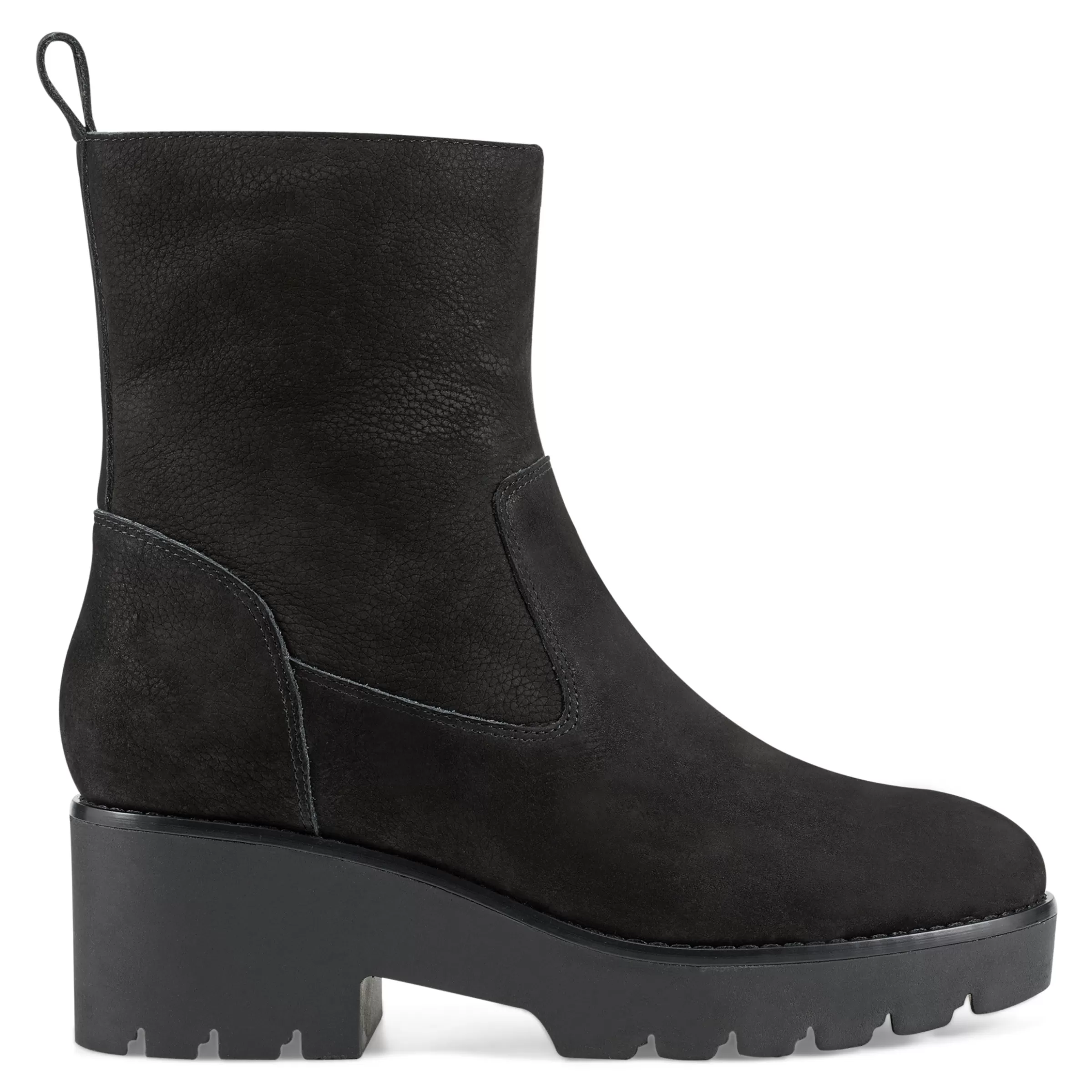 eFlex | eFlex-Easy Spirit Morgan Lug Sole Casual Booties Black Nubuck Leather