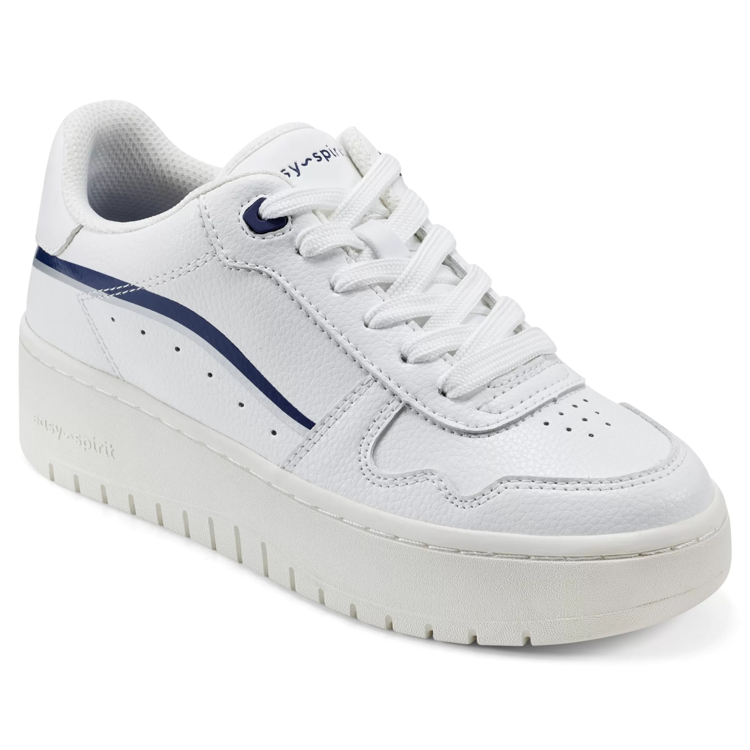 Sneakers | Sneakers-Easy Spirit Onyx Lace Up Platform Walking Shoes White Navy