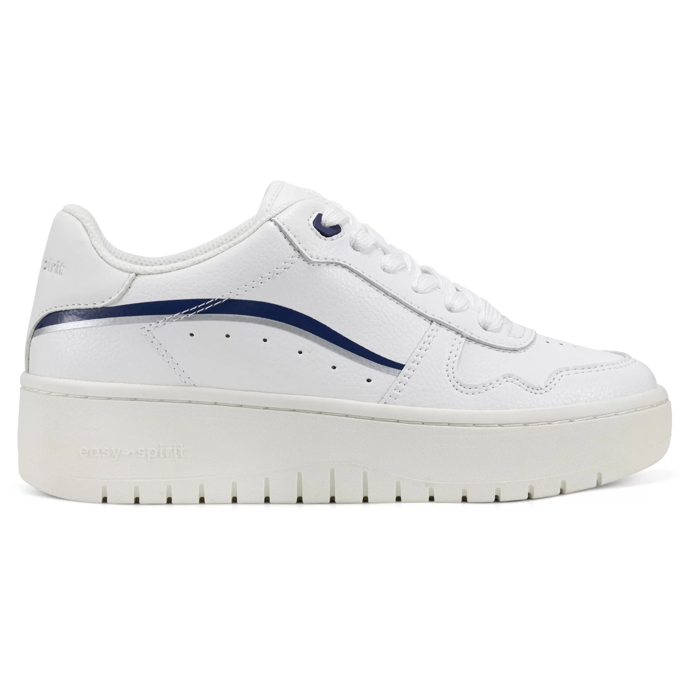 Sneakers | Sneakers-Easy Spirit Onyx Lace Up Platform Walking Shoes White Navy