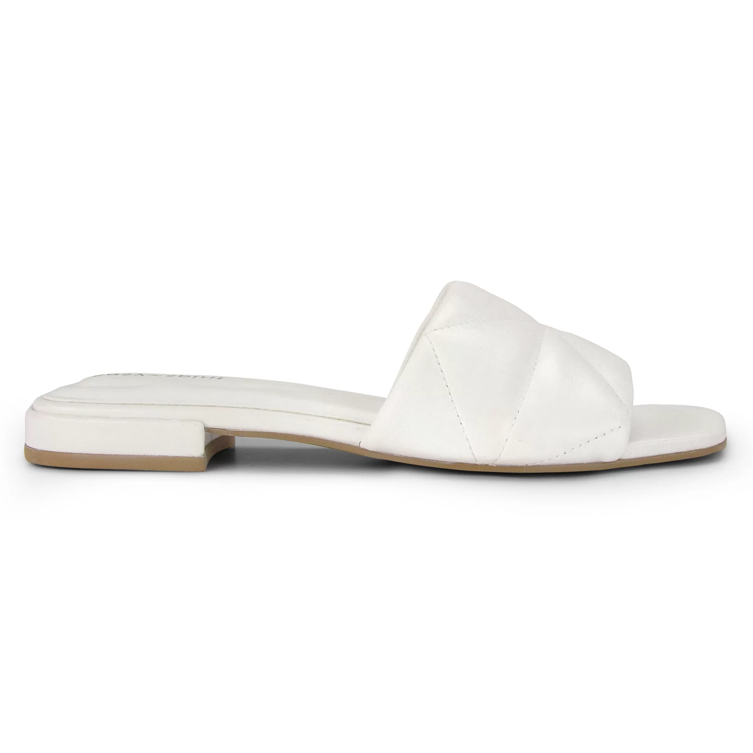 Dress | Sandals-Easy Spirit Quincie Flat Slide Sandals White Leather