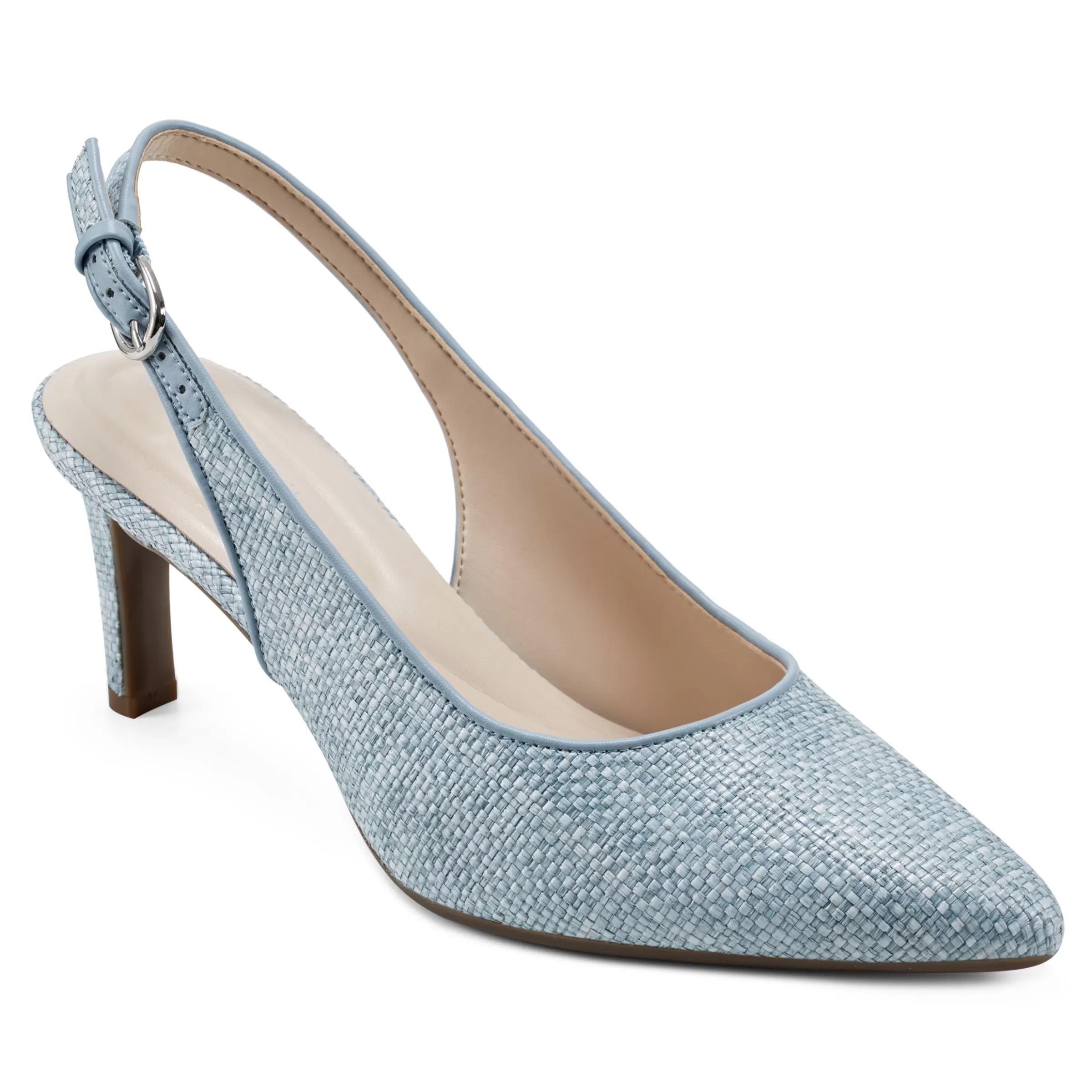 eFlex | eFlex-Easy Spirit Raveen Slingback Pumps Light Blue Raffia