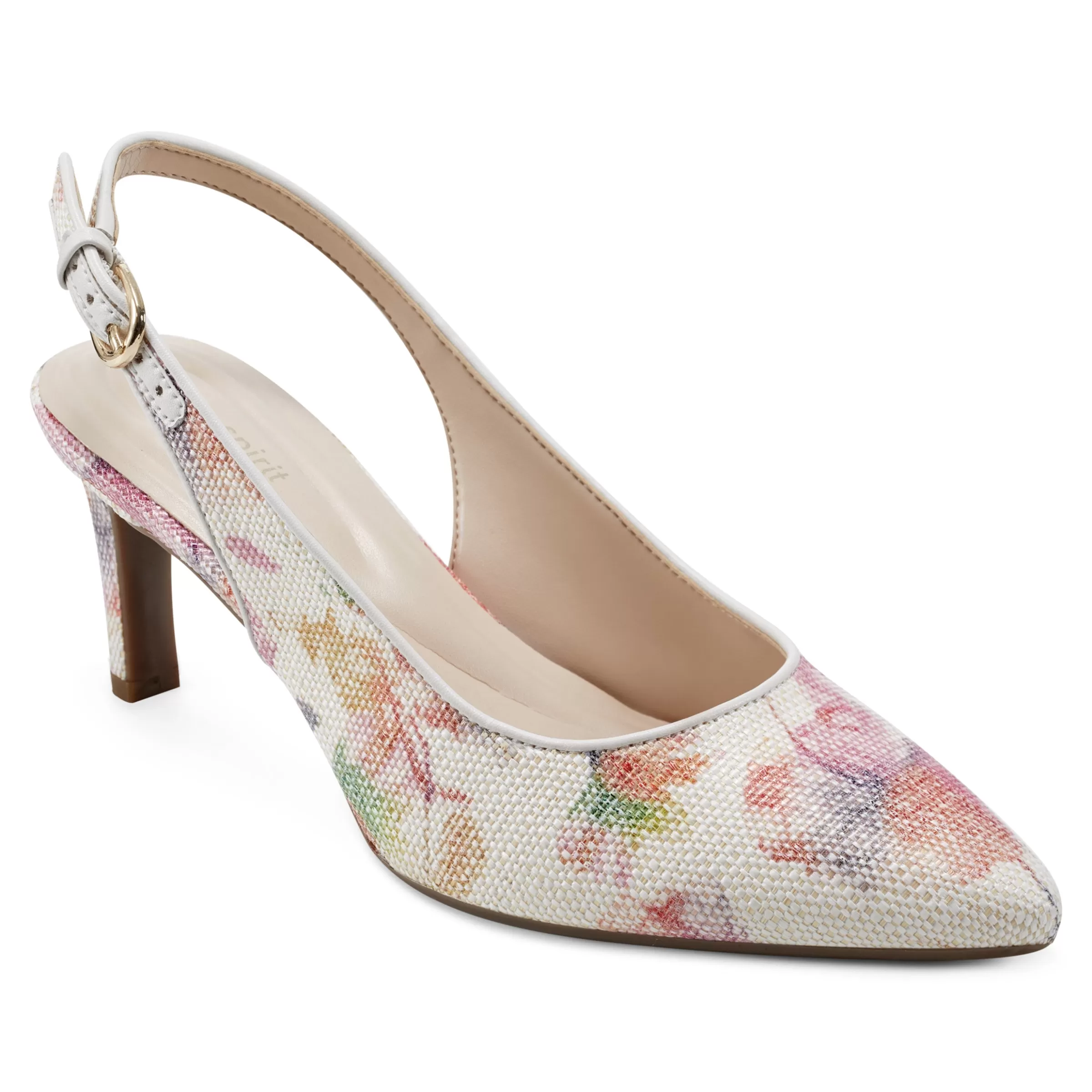 eFlex | eFlex-Easy Spirit Raveen Slingback Pumps Floral Raffia