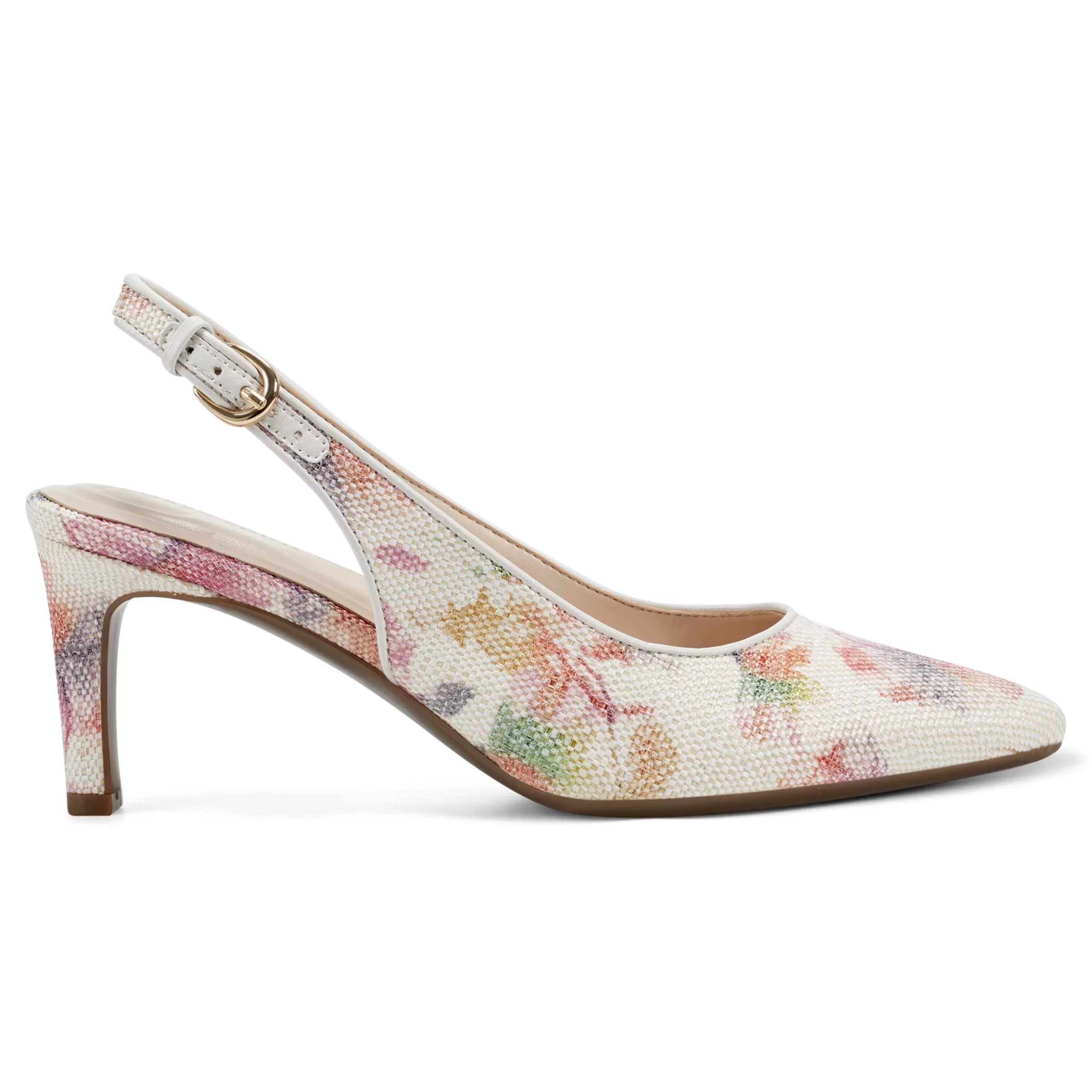 eFlex | eFlex-Easy Spirit Raveen Slingback Pumps Floral Raffia