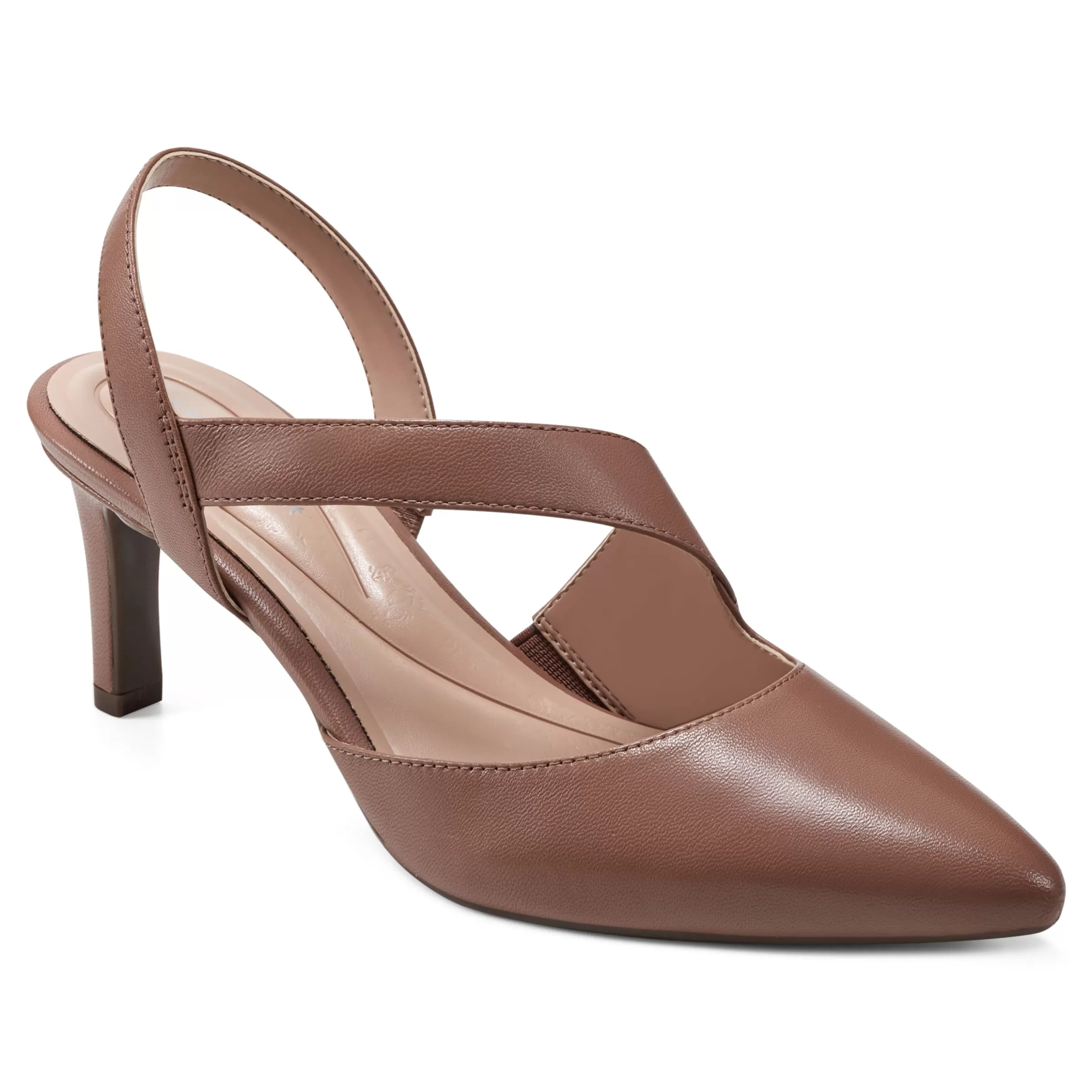 eFlex | eFlex-Easy Spirit Recruit Slingback Pumps Tan Leather