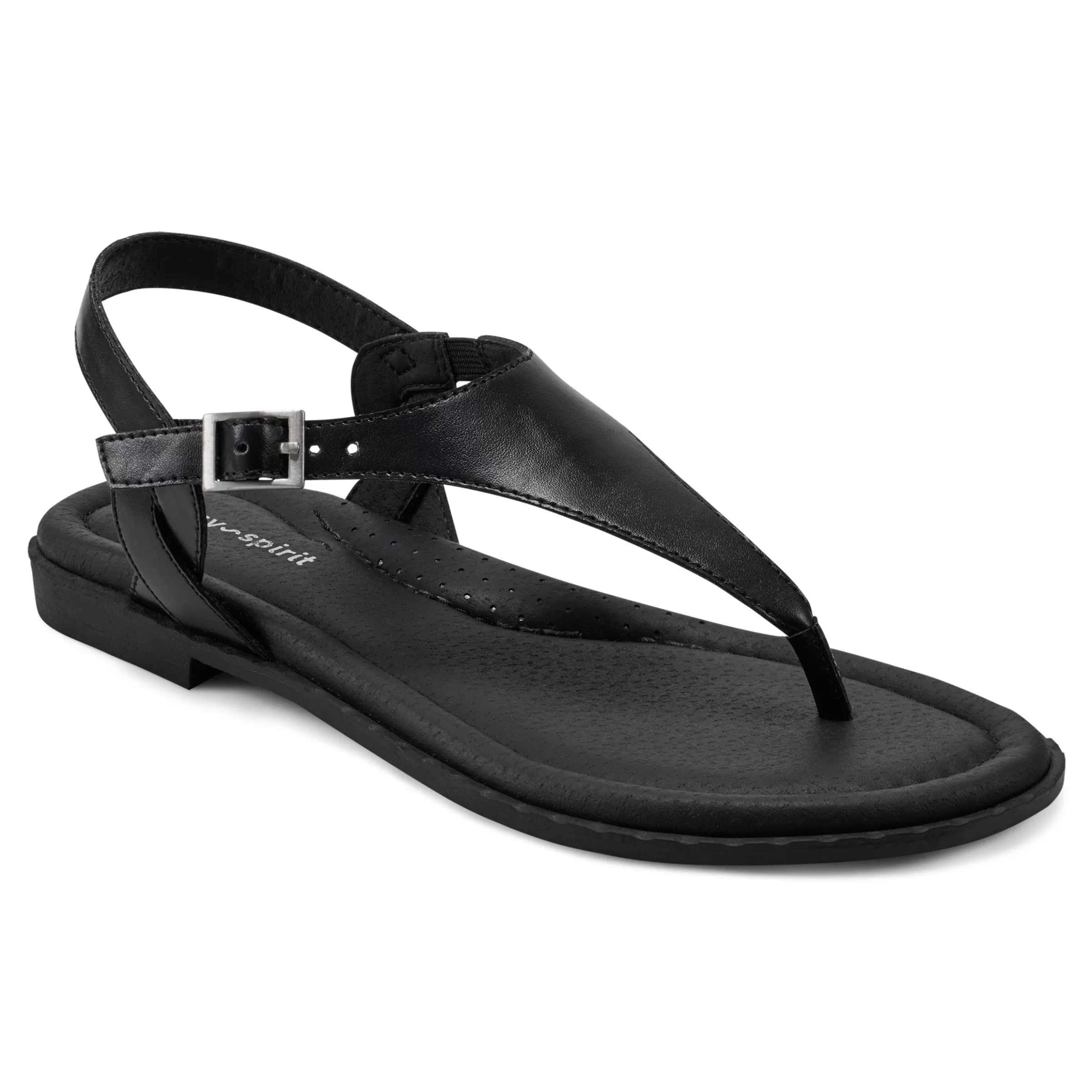 Casual | Flats-Easy Spirit Revan Flat Sandals Black