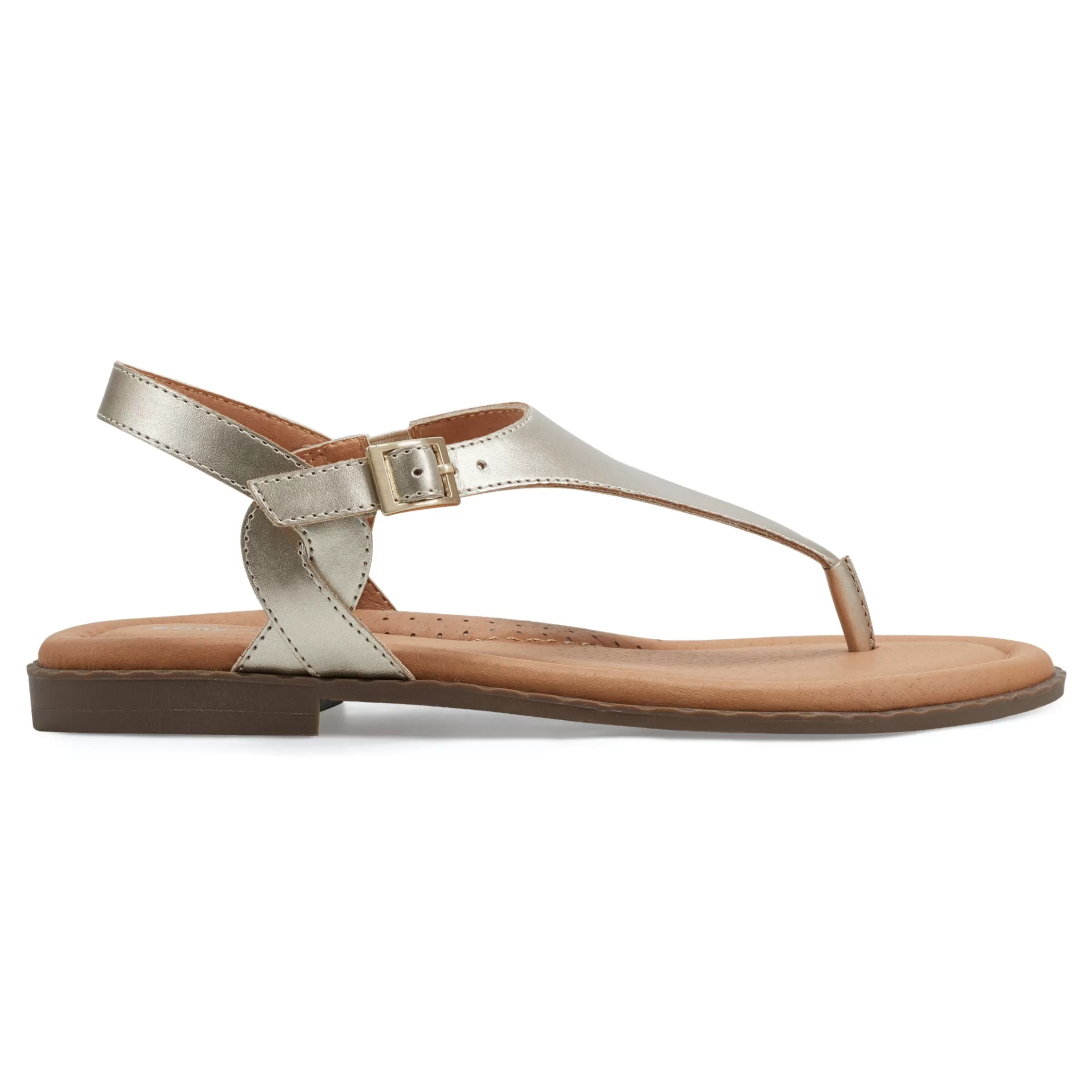 Casual | Flats-Easy Spirit Revan Flat Sandals Gold