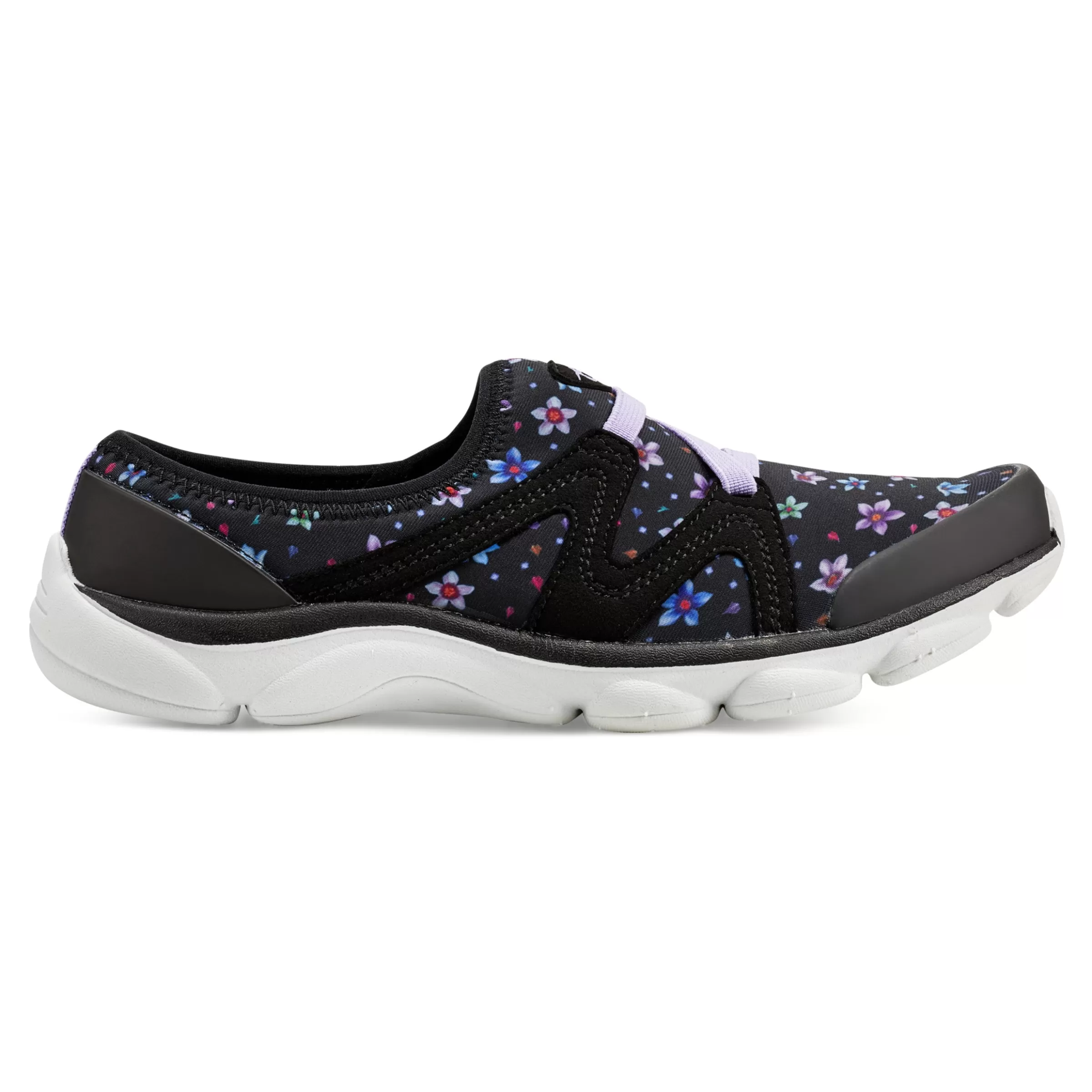 e360 | Riptide Clogs-Easy Spirit Riptide Clogs Black Multi Buttercup Floral