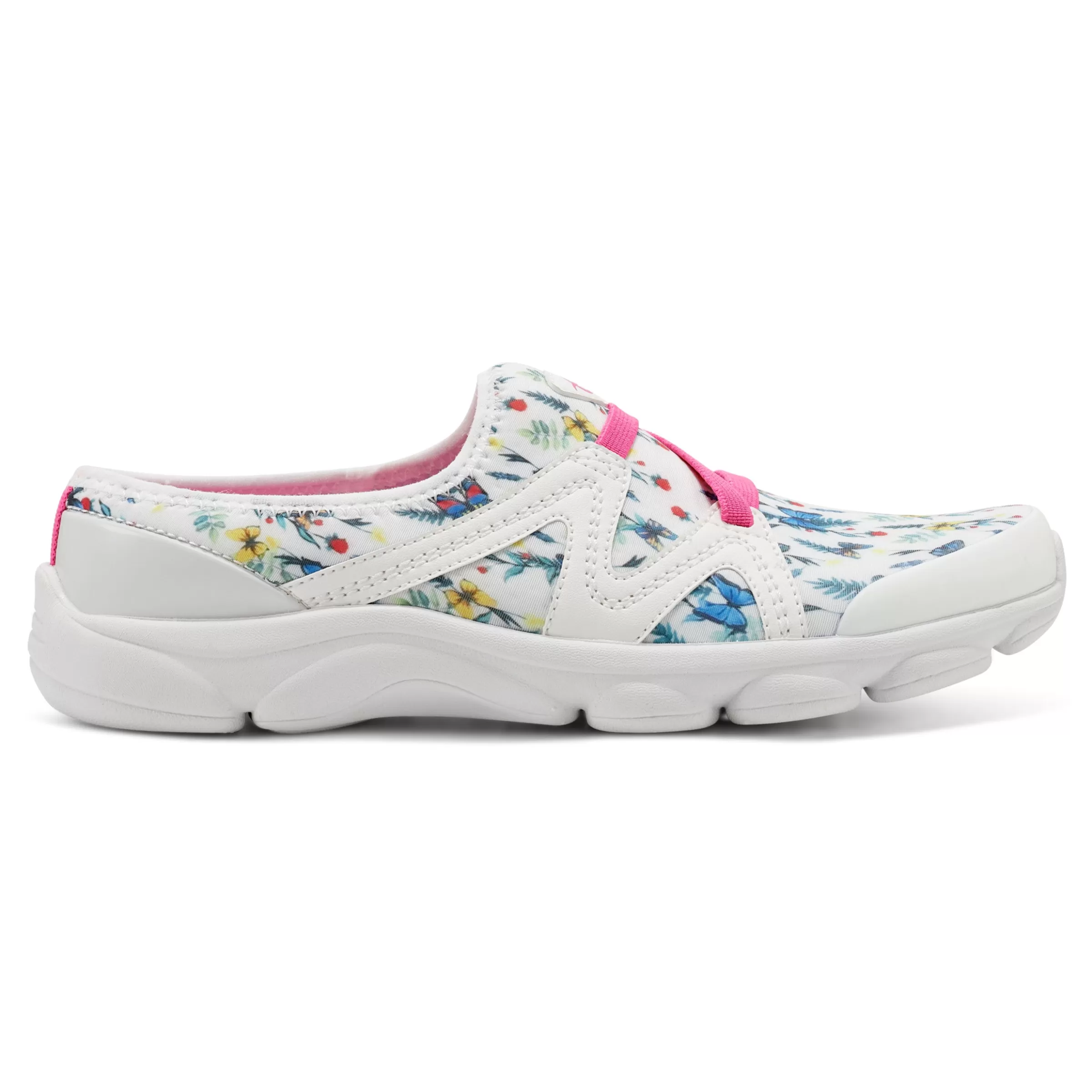 e360 | Riptide Clogs-Easy Spirit Riptide Clogs White Multi Butterfly Floral